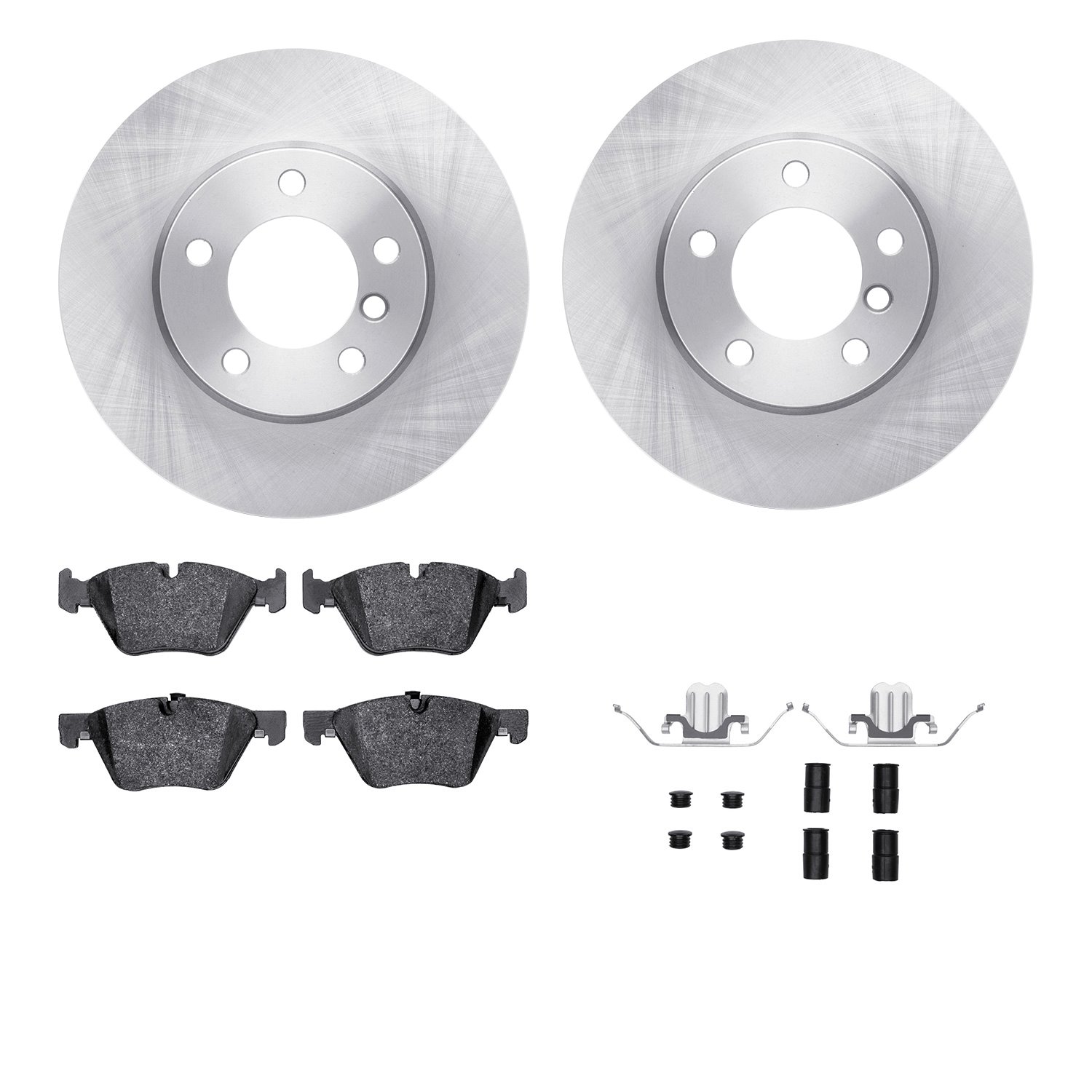 6312-31086 Brake Rotors with 3000-Series Ceramic Brake Pads Kit with Hardware, 2006-2007 BMW, Position: Front