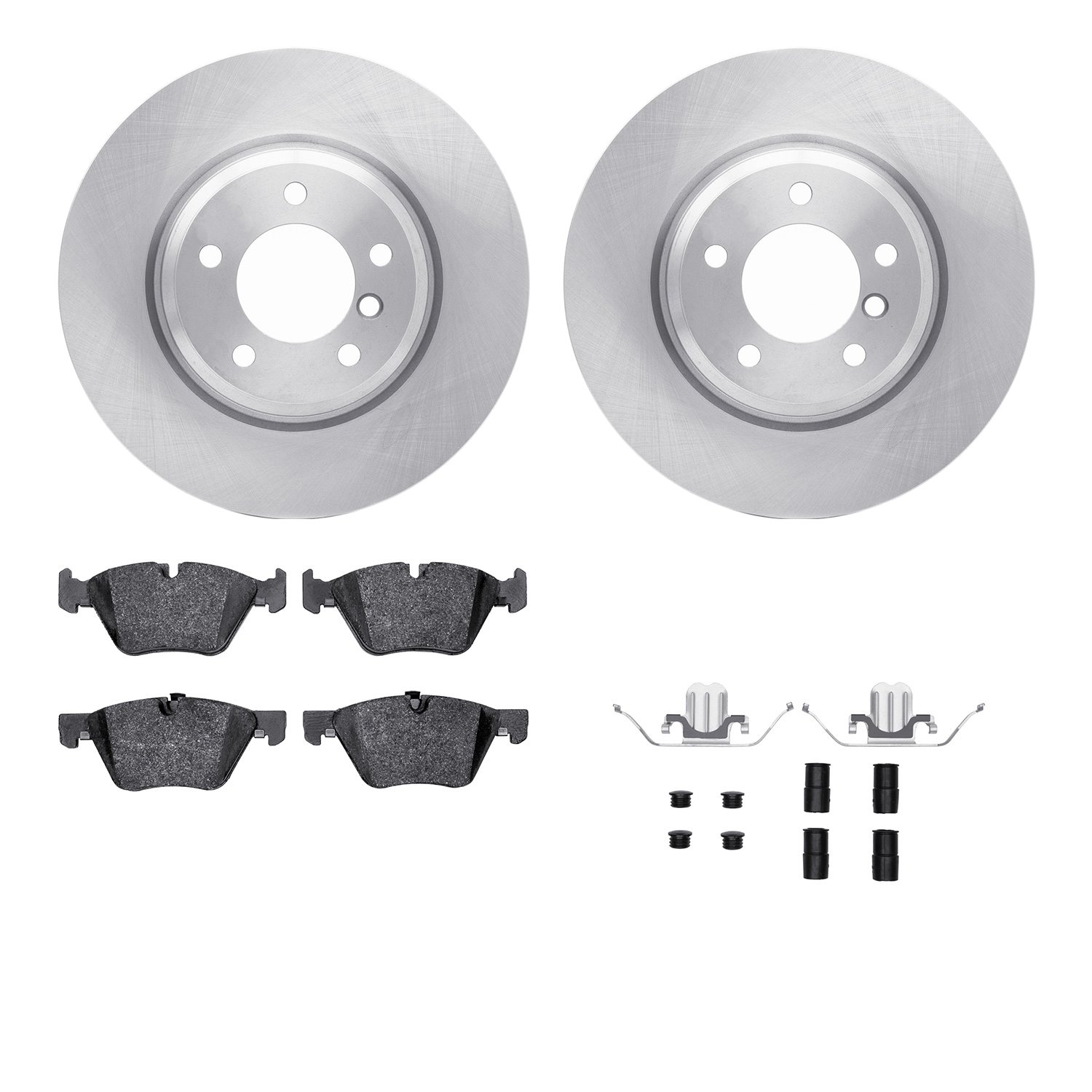 6312-31087 Brake Rotors with 3000-Series Ceramic Brake Pads Kit with Hardware, 2006-2012 BMW, Position: Front