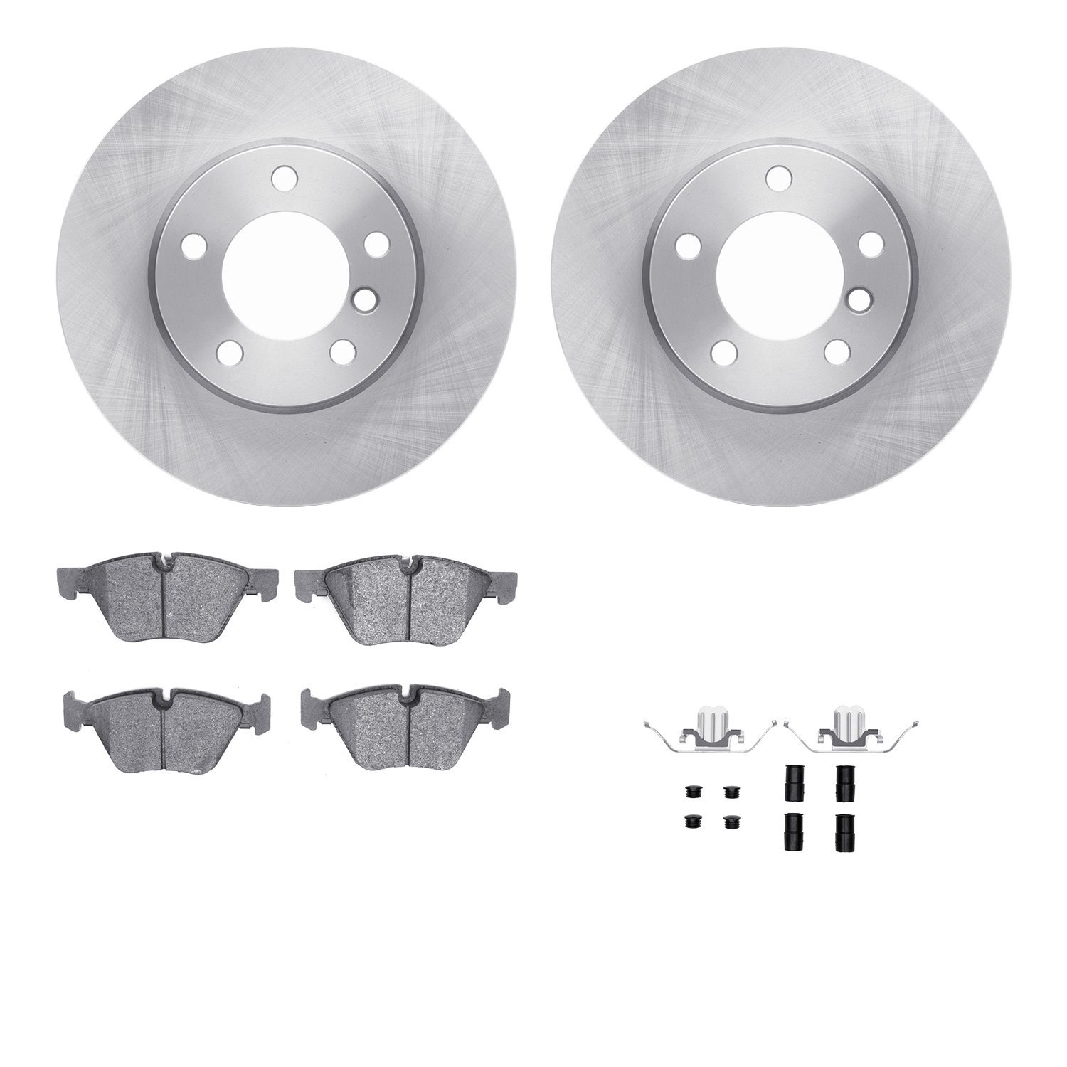 6312-31089 Brake Rotors with 3000-Series Ceramic Brake Pads Kit with Hardware, 2007-2013 BMW, Position: Front