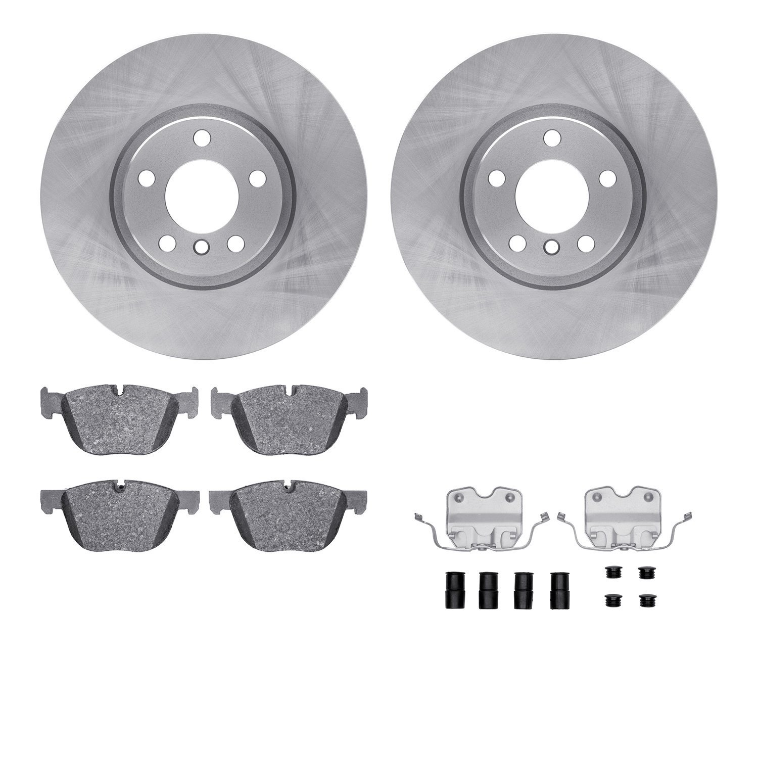6312-31096 Brake Rotors with 3000-Series Ceramic Brake Pads Kit with Hardware, 2007-2018 BMW, Position: Front