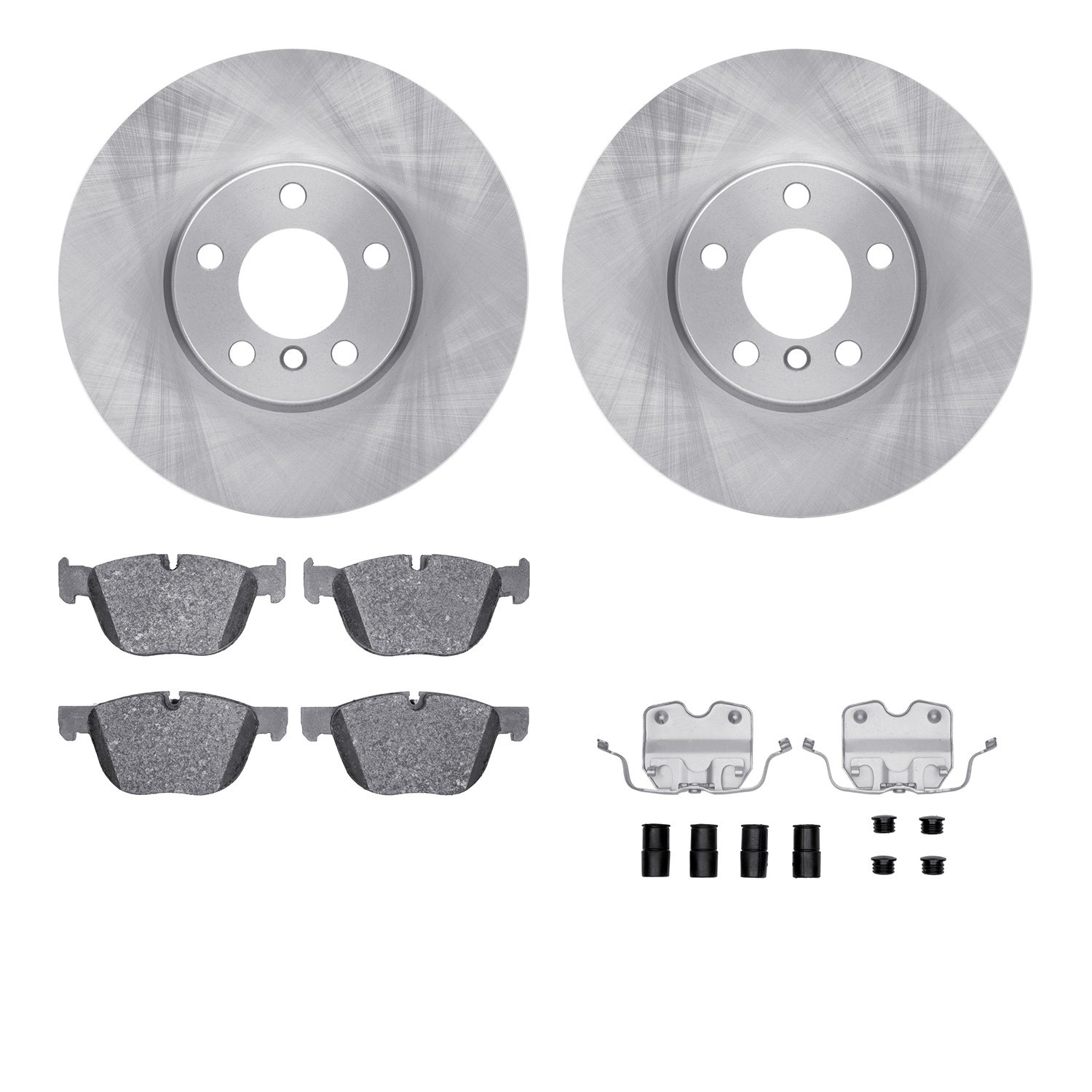 6312-31097 Brake Rotors with 3000-Series Ceramic Brake Pads Kit with Hardware, 2007-2019 BMW, Position: Front
