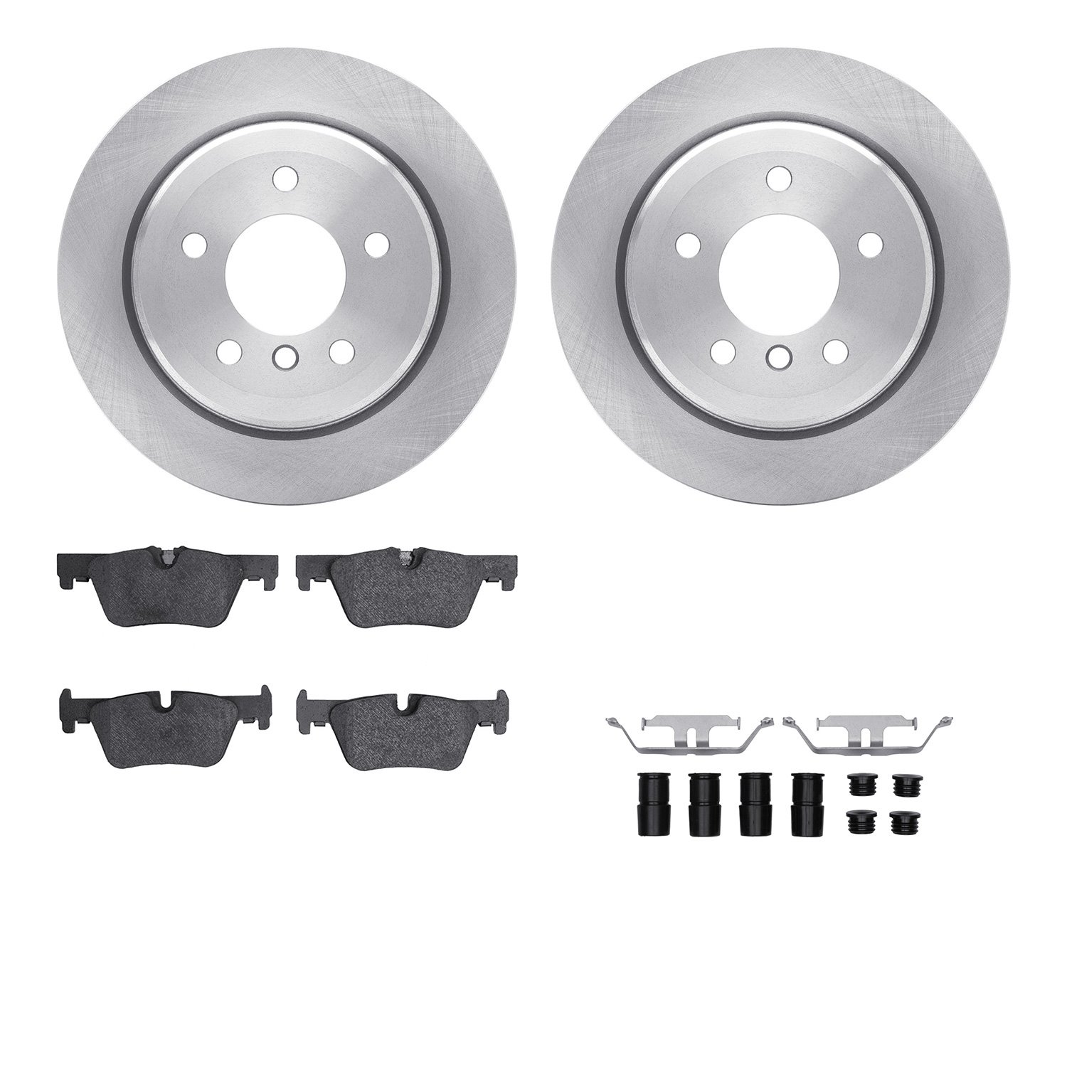 6312-31127 Brake Rotors with 3000-Series Ceramic Brake Pads Kit with Hardware, 2013-2013 BMW, Position: Rear