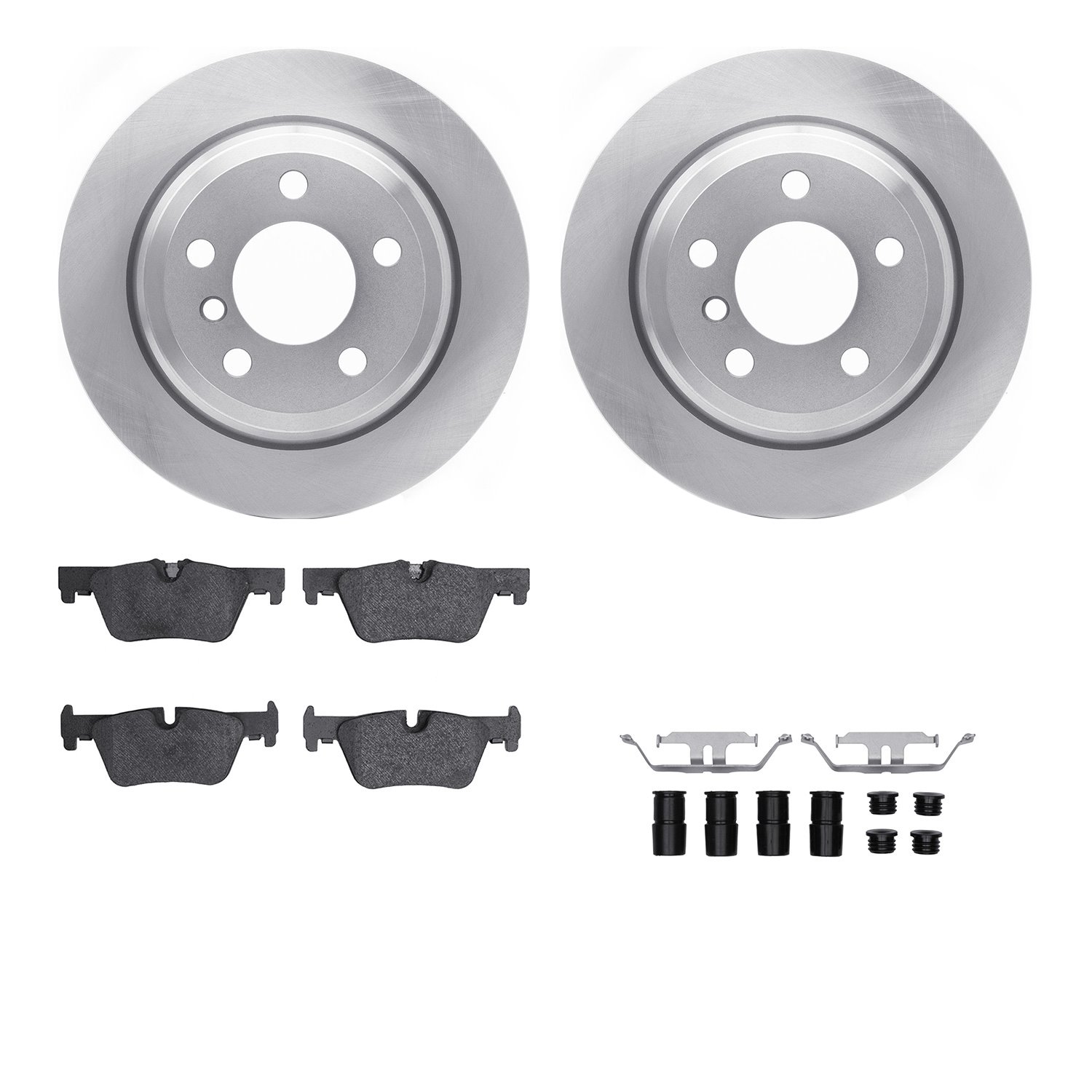 6312-31129 Brake Rotors with 3000-Series Ceramic Brake Pads Kit with Hardware, 2013-2020 BMW, Position: Rear