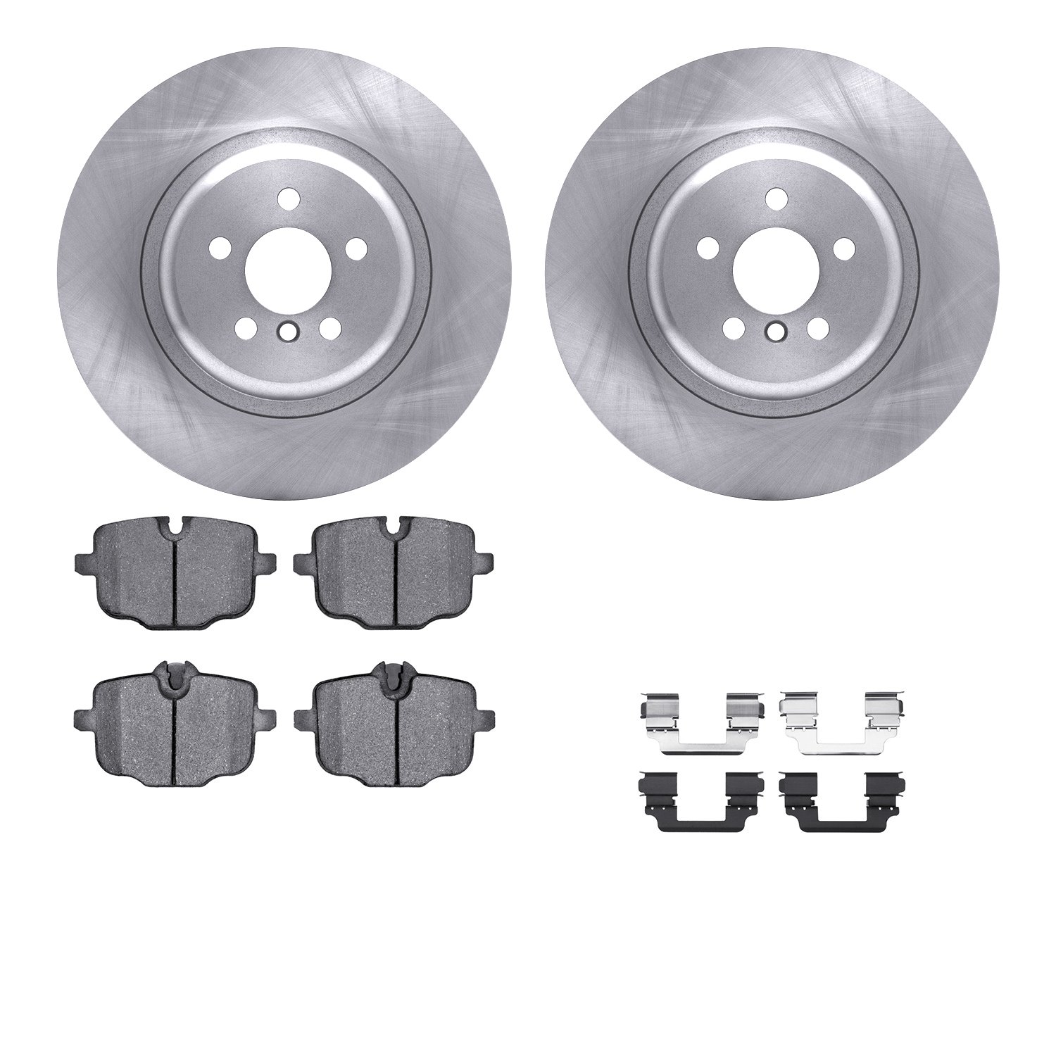 6312-31136 Brake Rotors with 3000-Series Ceramic Brake Pads Kit with Hardware, 2016-2020 BMW, Position: Rear