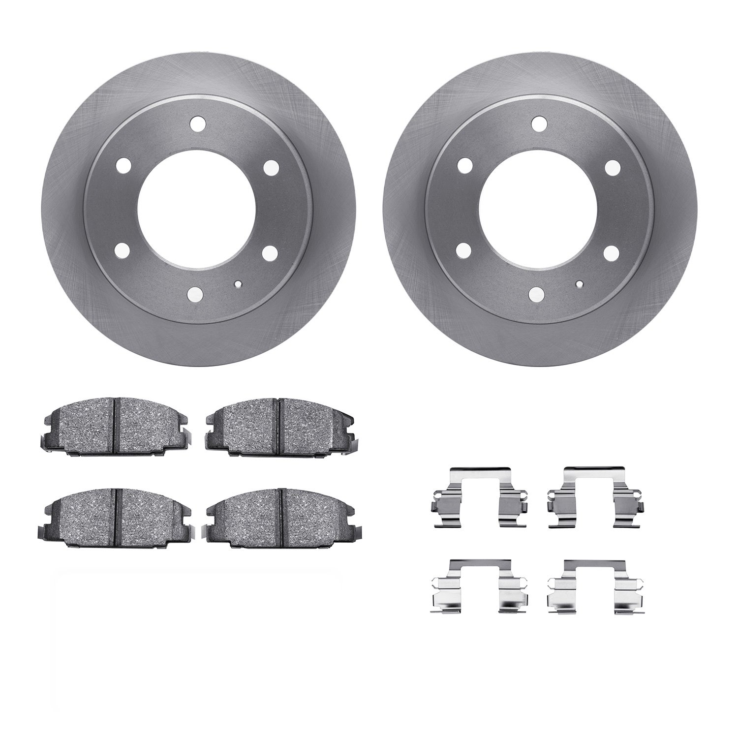 6312-37007 Brake Rotors with 3000-Series Ceramic Brake Pads Kit with Hardware, 1987-2005 Multiple Makes/Models, Position: Front