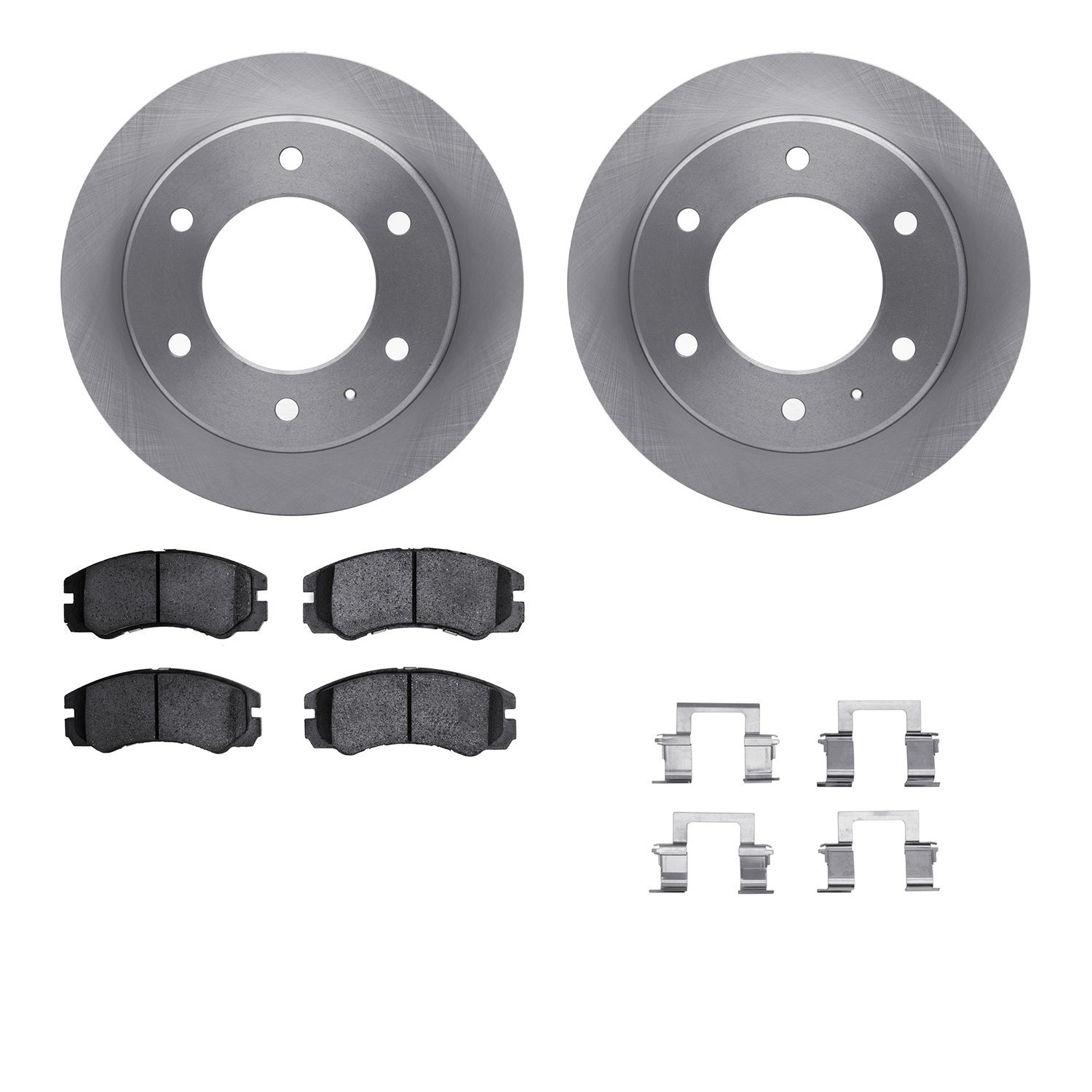 6312-37011 Brake Rotors with 3000-Series Ceramic Brake Pads Kit with Hardware, 1992-1995 Multiple Makes/Models, Position: Front