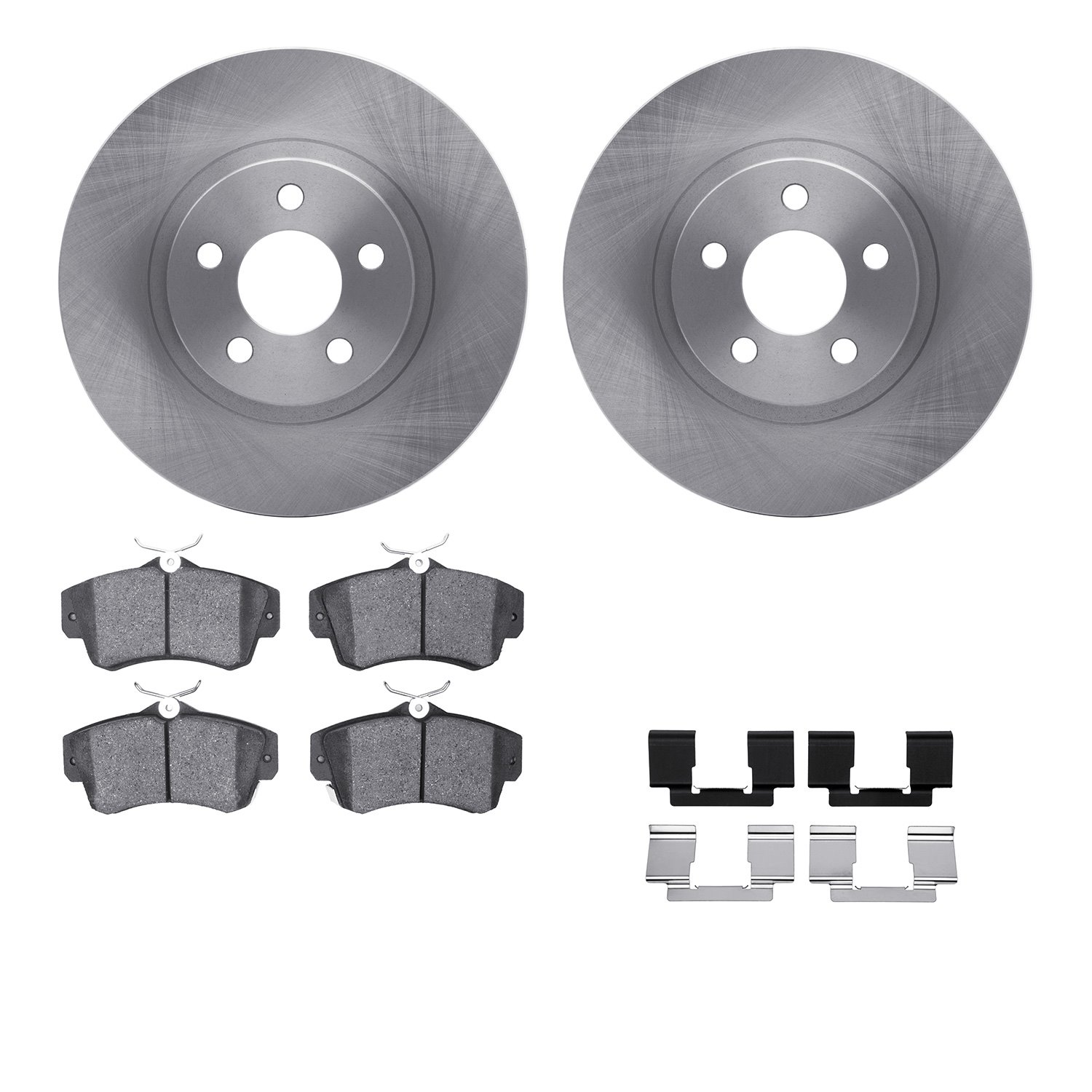 6312-39024 Brake Rotors with 3000-Series Ceramic Brake Pads Kit with Hardware, 2001-2010 Mopar, Position: Front