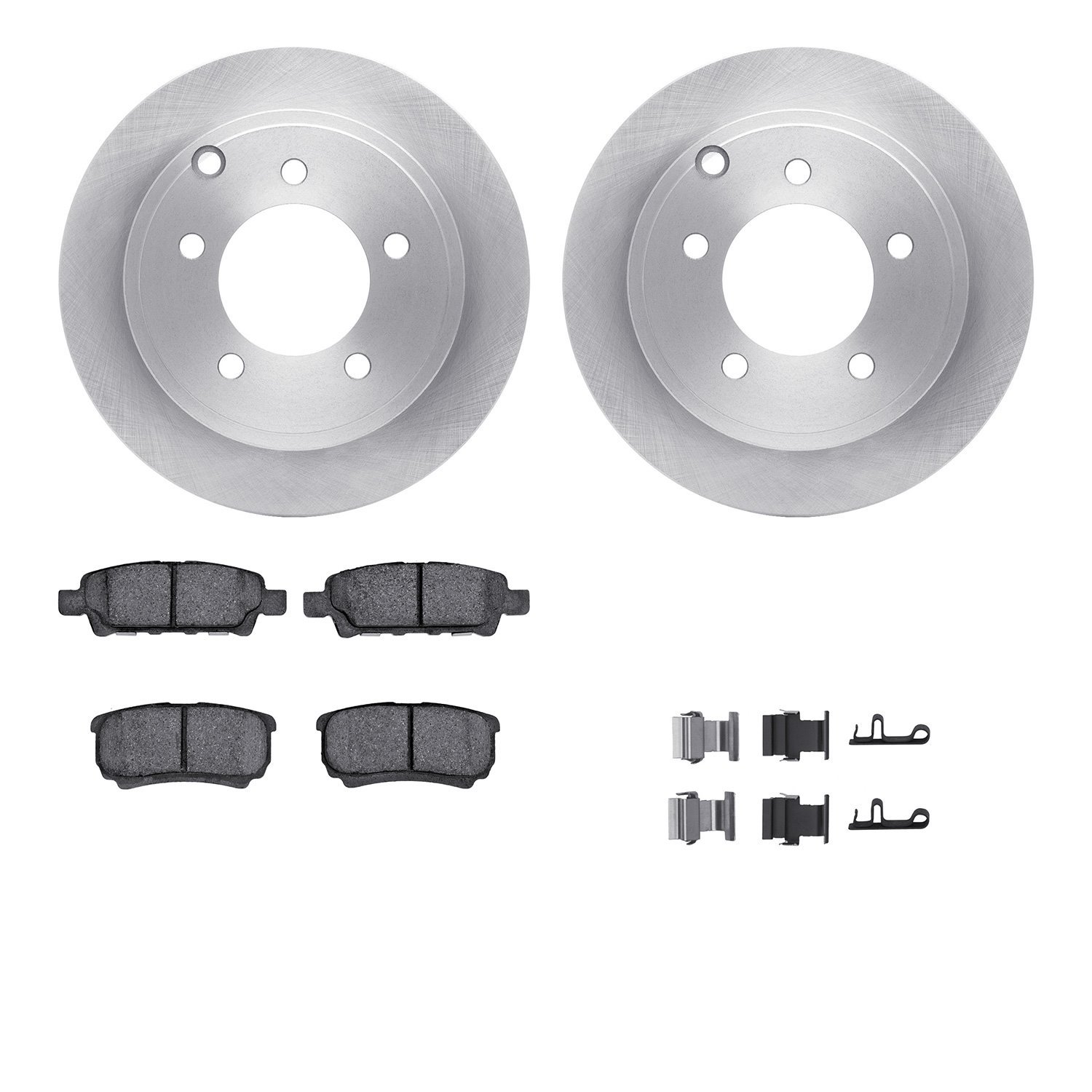 6312-39031 Brake Rotors with 3000-Series Ceramic Brake Pads Kit with Hardware, 2007-2017 Multiple Makes/Models, Position: Rear