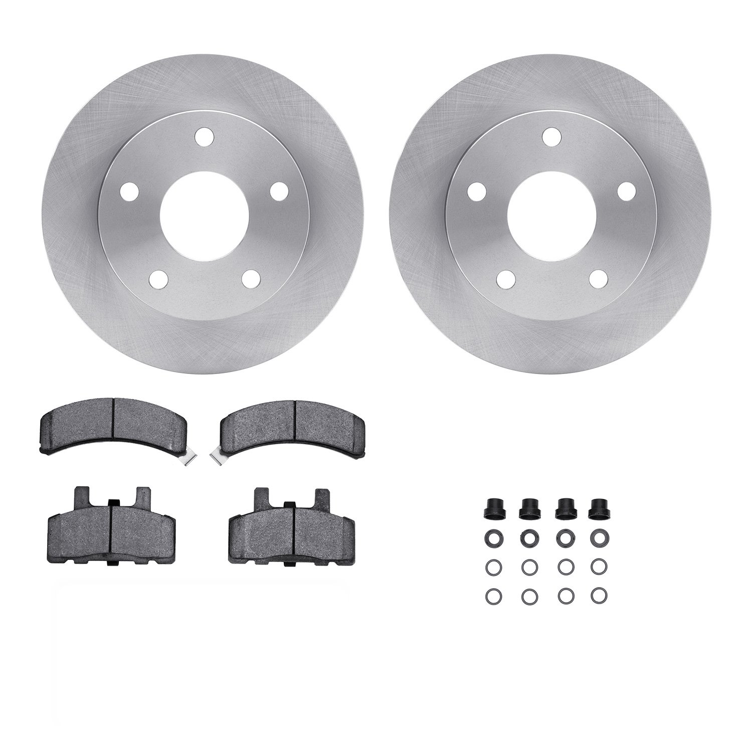 6312-40037 Brake Rotors with 3000-Series Ceramic Brake Pads Kit with Hardware, 1994-1999 Mopar, Position: Front