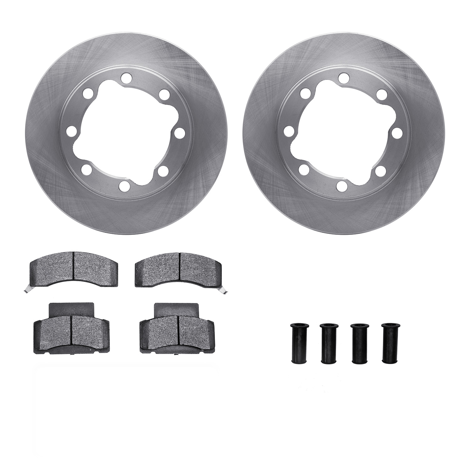 6312-40044 Brake Rotors with 3000-Series Ceramic Brake Pads Kit with Hardware, 1992-2000 Multiple Makes/Models, Position: Front