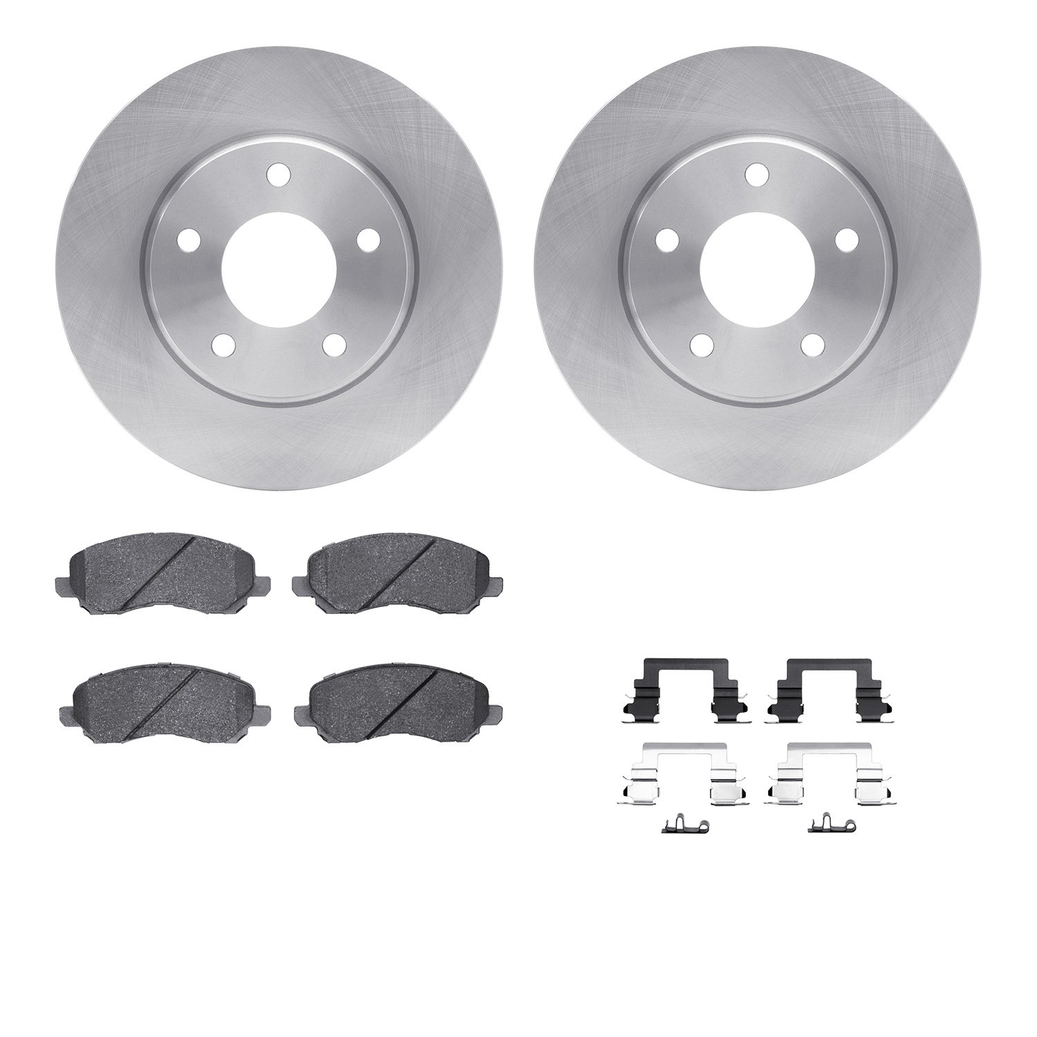 6312-40081 Brake Rotors with 3000-Series Ceramic Brake Pads Kit with Hardware, 2007-2017 Multiple Makes/Models, Position: Front