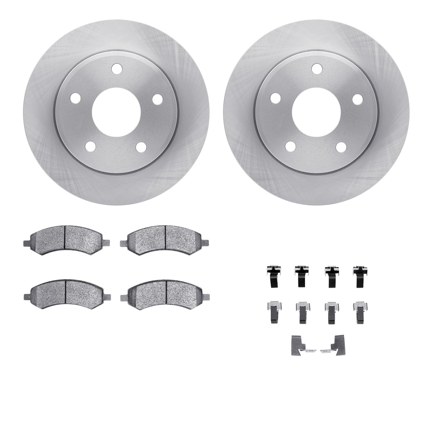 6312-40093 Brake Rotors with 3000-Series Ceramic Brake Pads Kit with Hardware, 2005-2010 Multiple Makes/Models, Position: Front