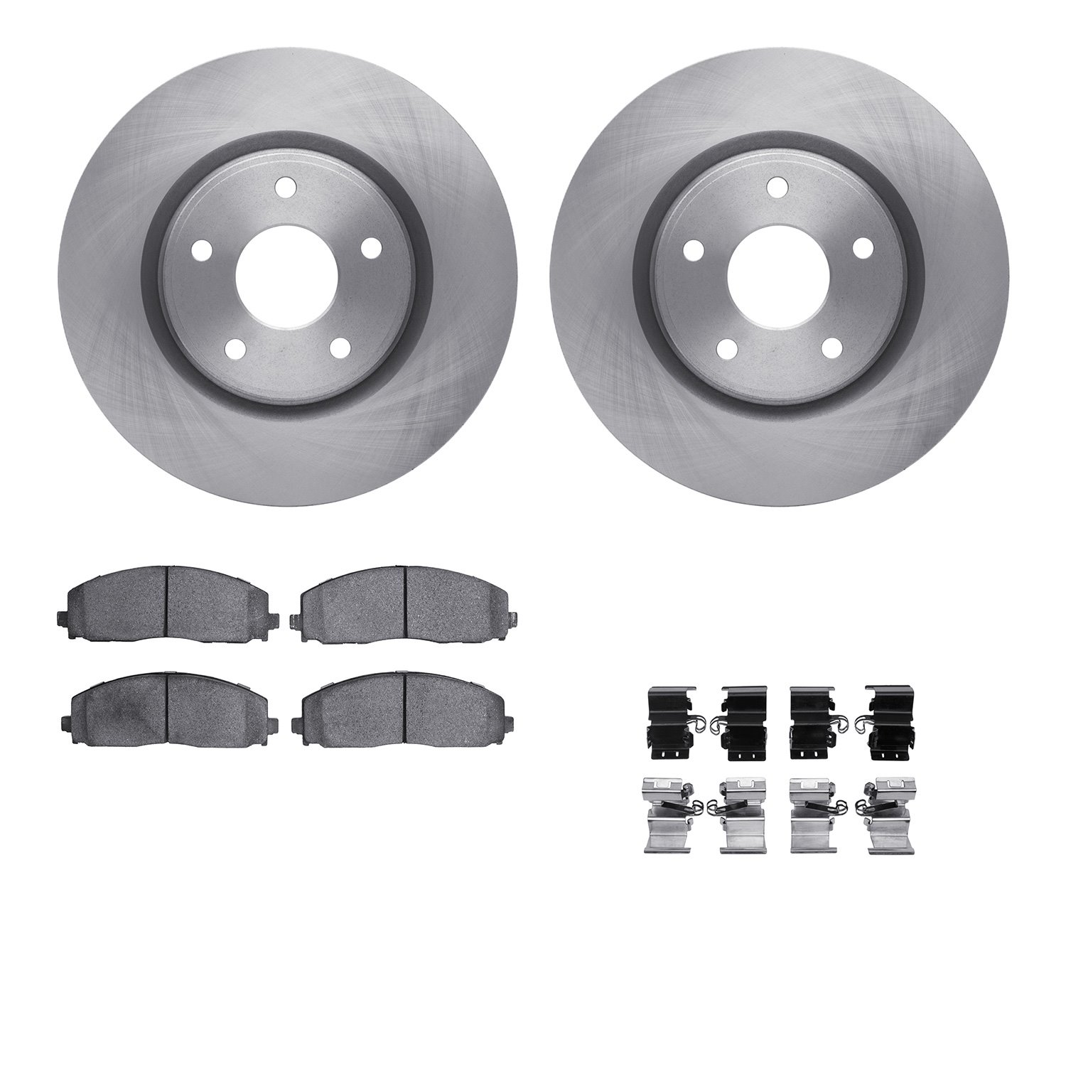 6312-40096 Brake Rotors with 3000-Series Ceramic Brake Pads Kit with Hardware, Fits Select Multiple Makes/Models, Position: Fron