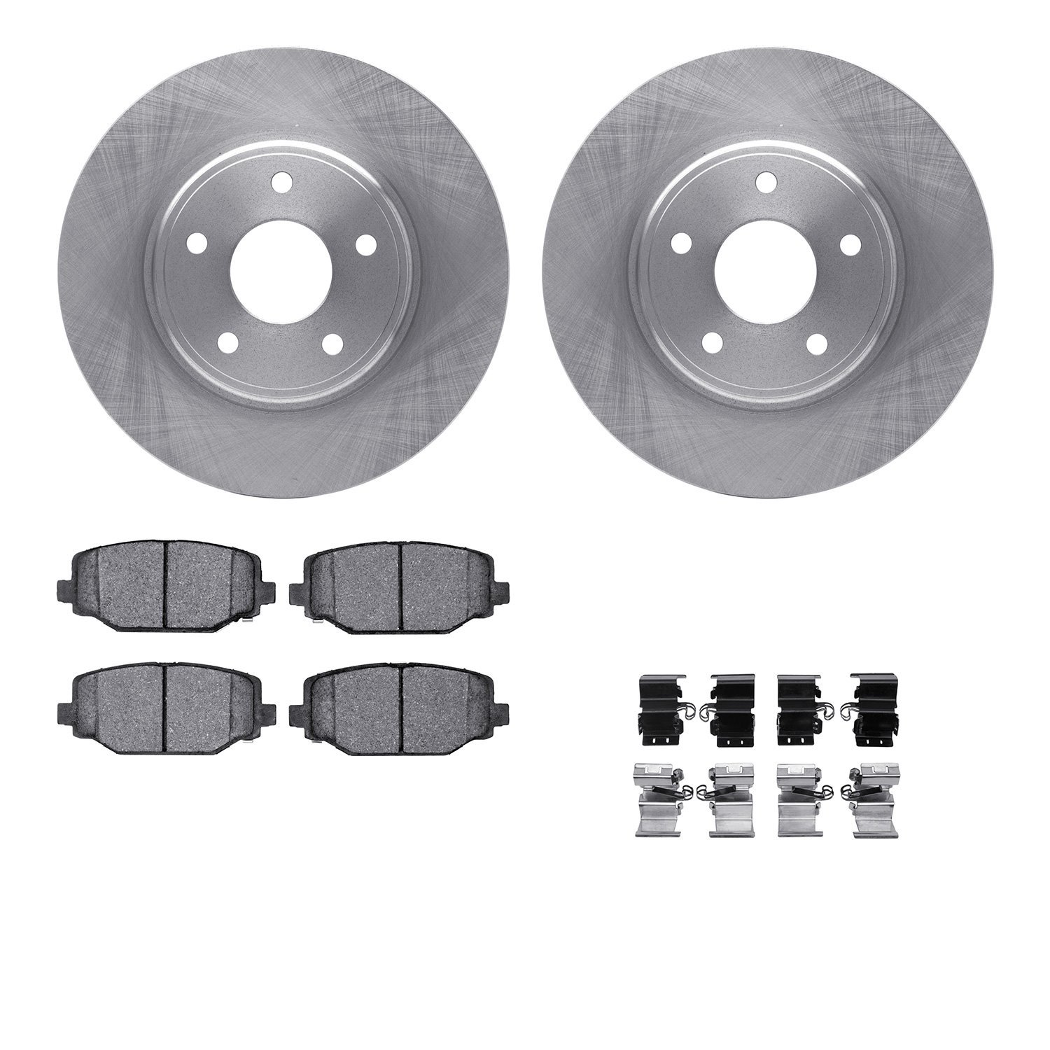 6312-40097 Brake Rotors with 3000-Series Ceramic Brake Pads Kit with Hardware, 2012-2020 Multiple Makes/Models, Position: Rear