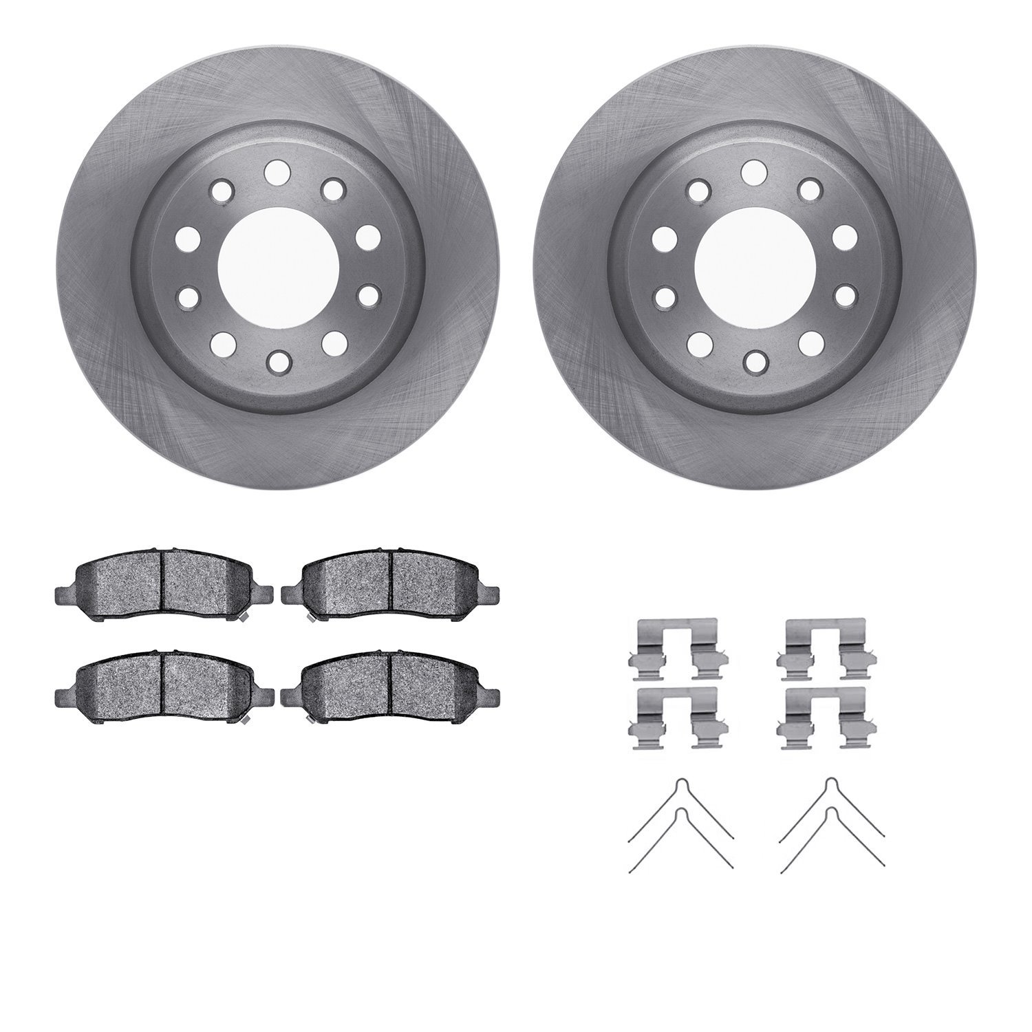 6312-40098 Brake Rotors with 3000-Series Ceramic Brake Pads Kit with Hardware, 2013-2016 Mopar, Position: Rear