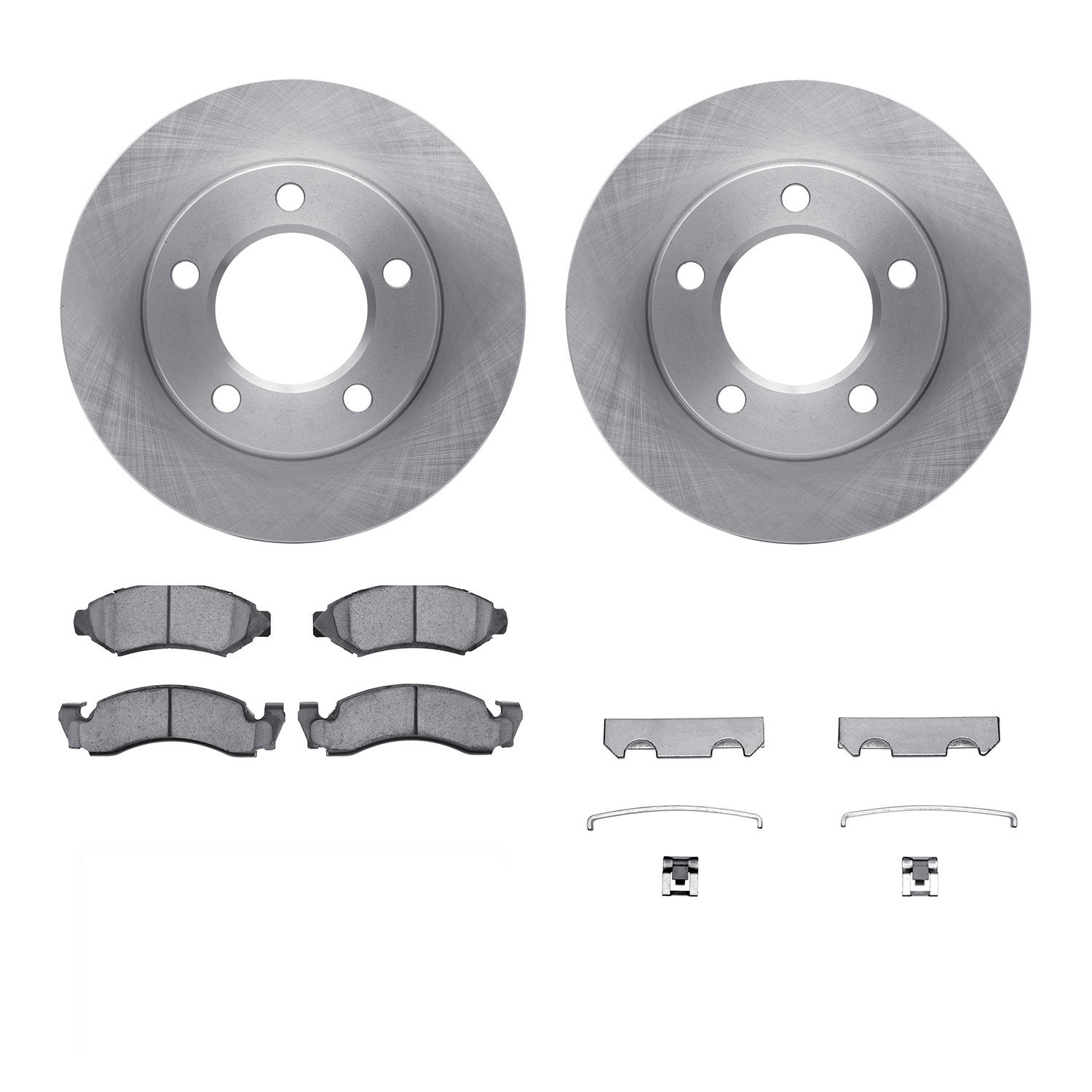 6312-42002 Brake Rotors with 3000-Series Ceramic Brake Pads Kit with Hardware, 1974-1980 Multiple Makes/Models, Position: Front