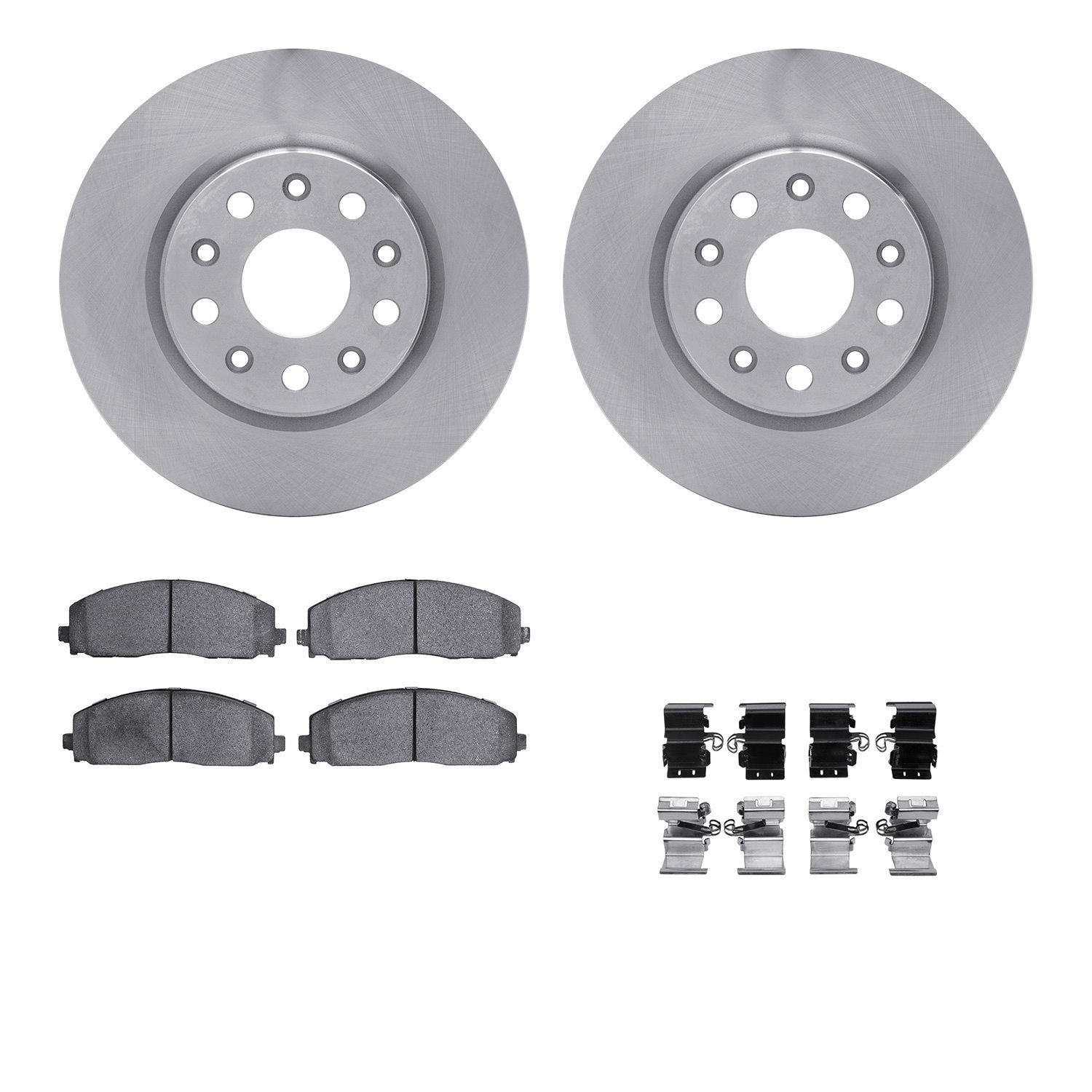 6312-42044 Brake Rotors with 3000-Series Ceramic Brake Pads Kit with Hardware, Fits Select Mopar, Position: Front