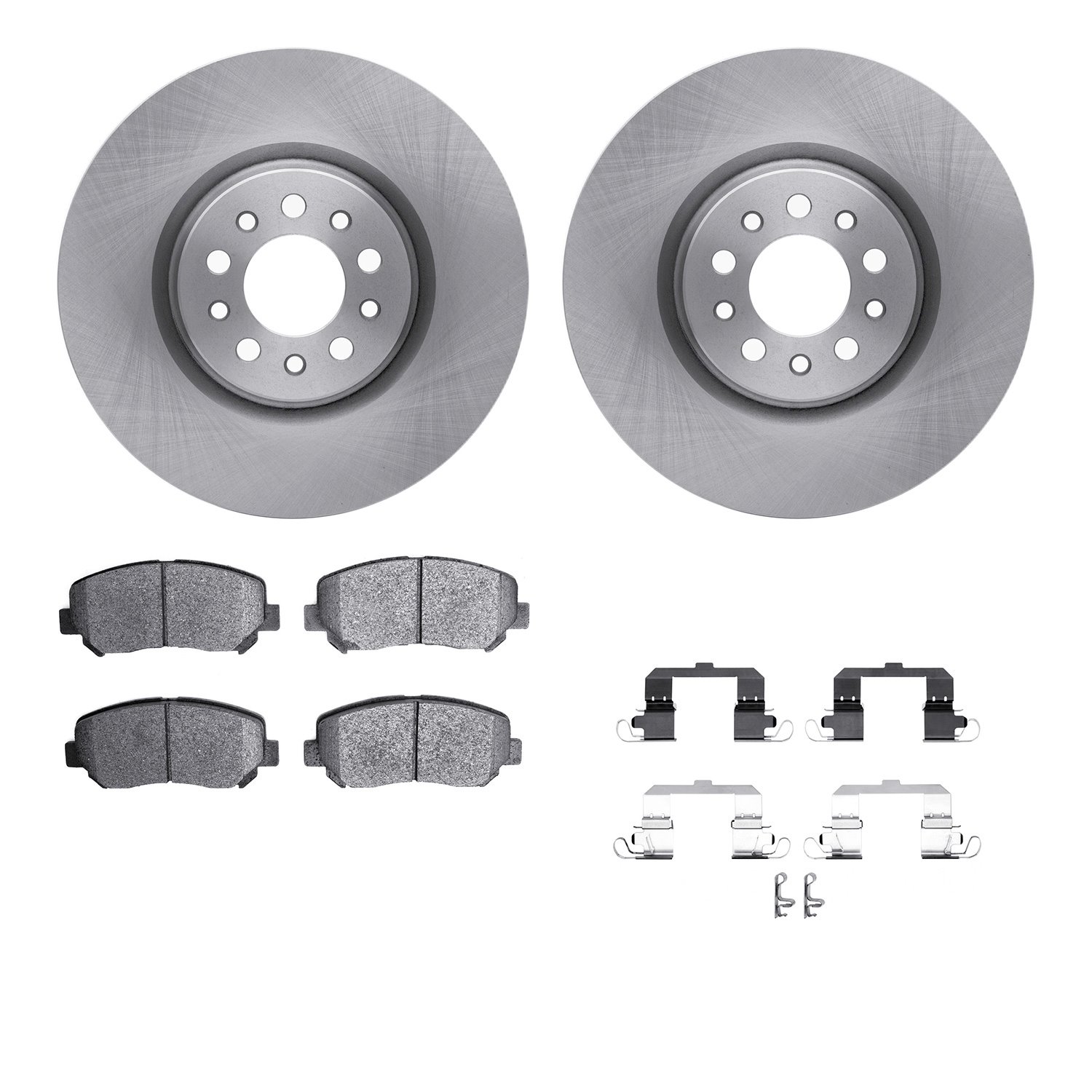 6312-42045 Brake Rotors with 3000-Series Ceramic Brake Pads Kit with Hardware, 2015-2015 Mopar, Position: Front