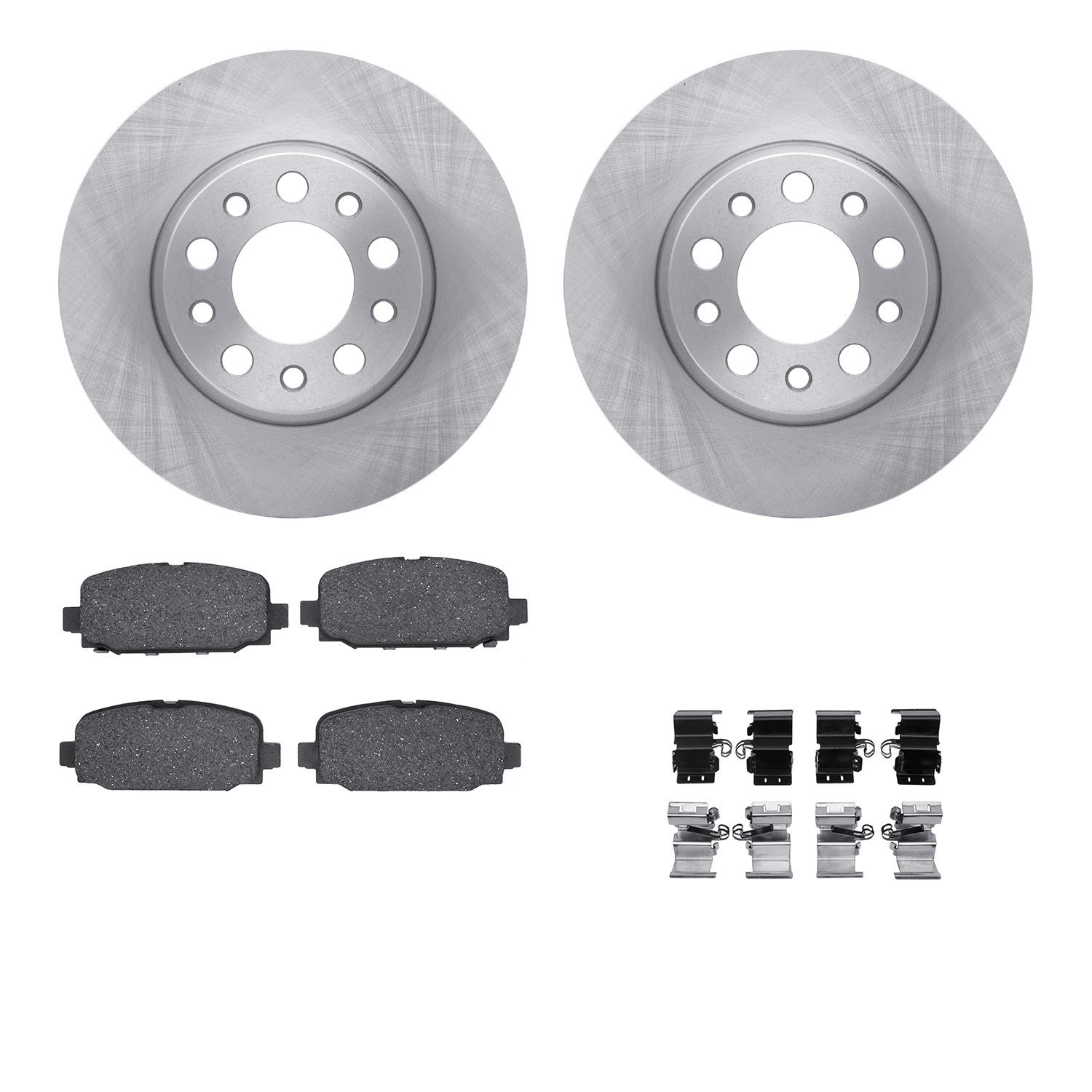 6312-42056 Brake Rotors with 3000-Series Ceramic Brake Pads Kit with Hardware, Fits Select Mopar, Position: Rear
