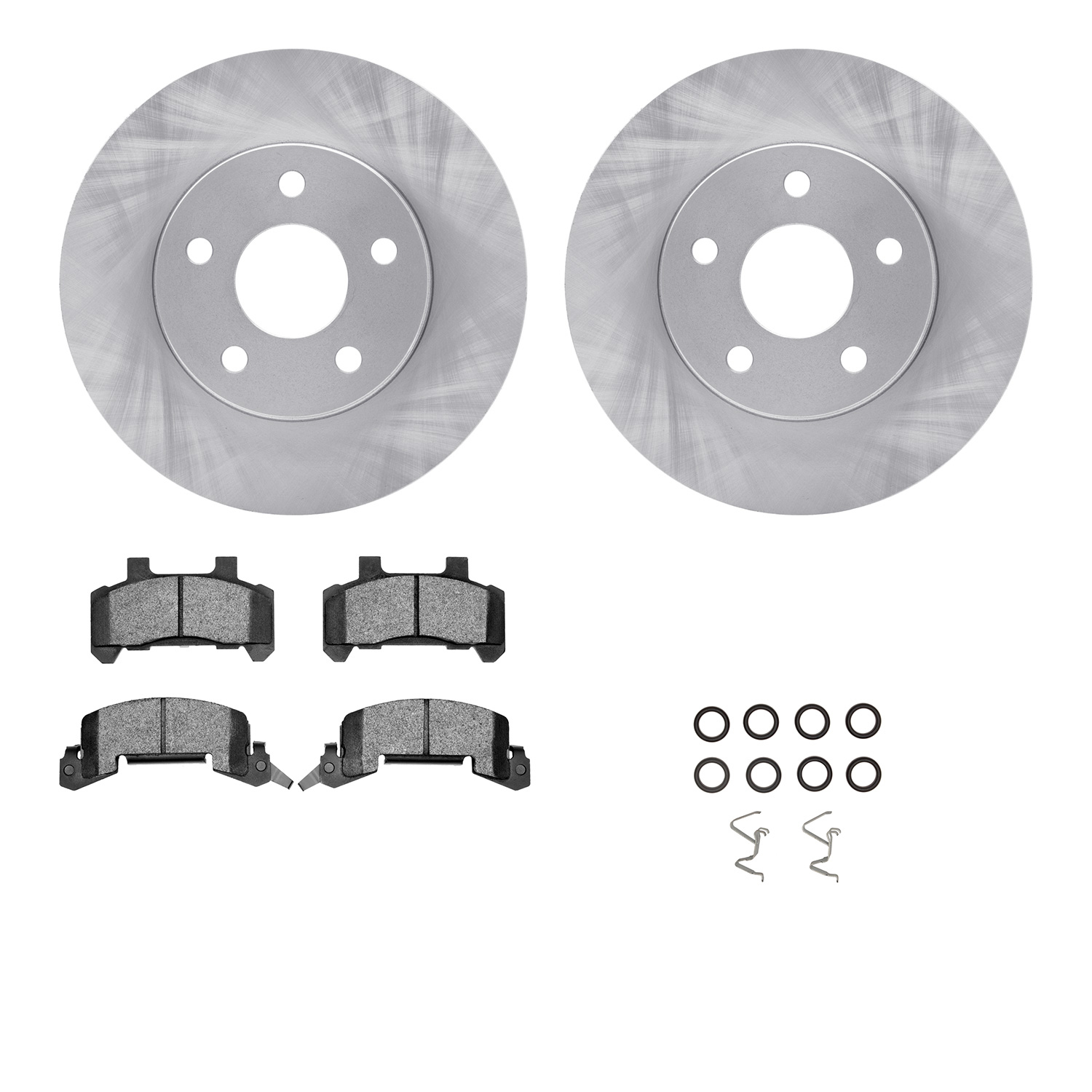 6312-45006 Brake Rotors with 3000-Series Ceramic Brake Pads Kit with Hardware, 1980-1989 GM, Position: Front