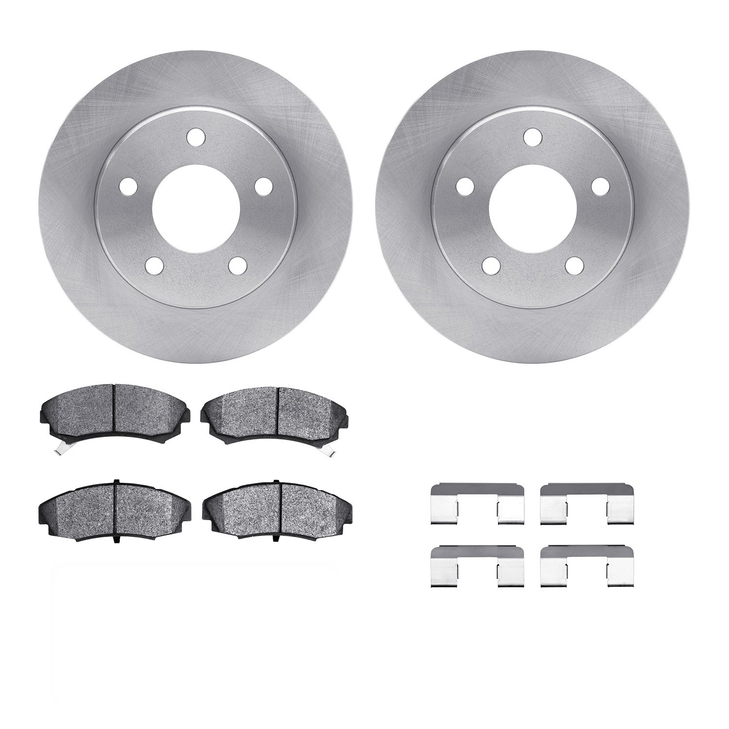6312-45008 Brake Rotors with 3000-Series Ceramic Brake Pads Kit with Hardware, 1986-1992 GM, Position: Front