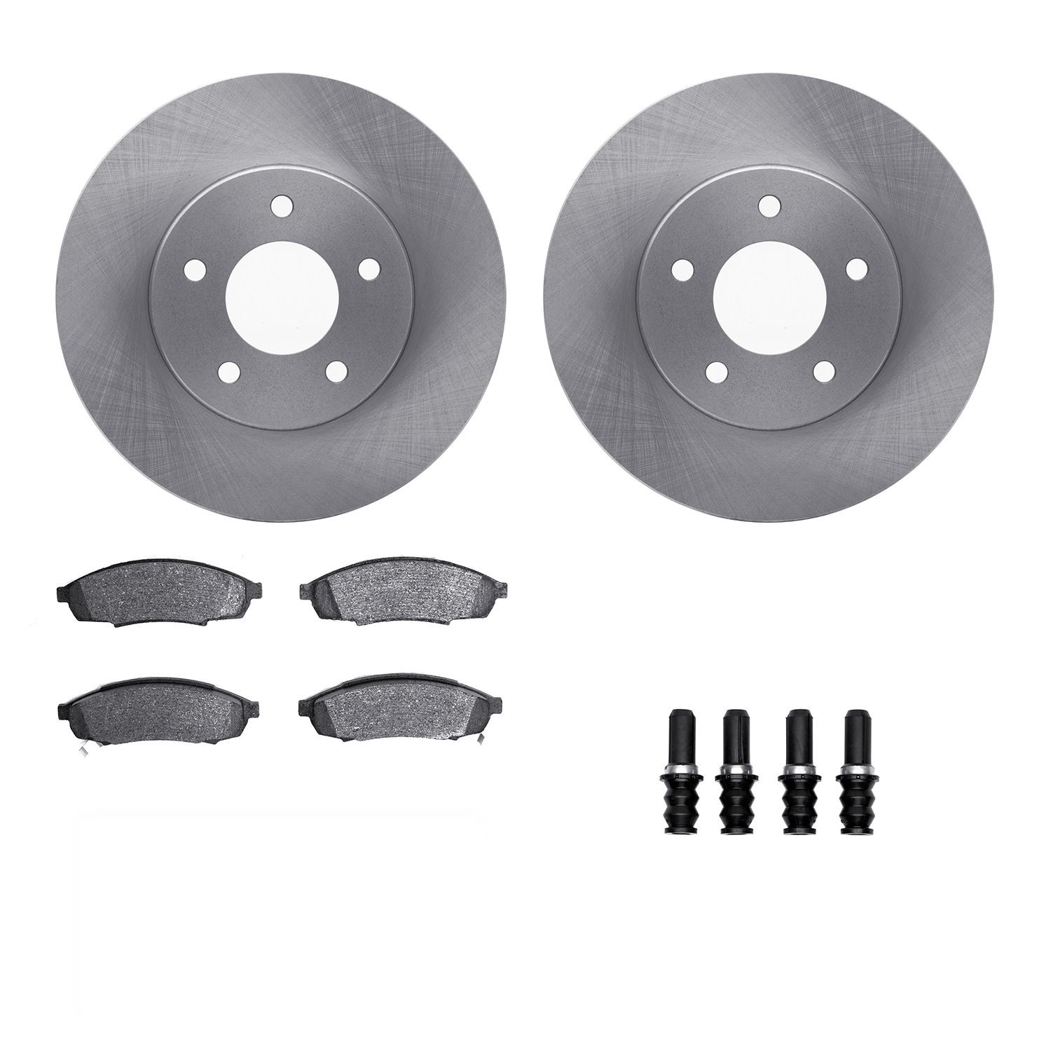 6312-45009 Brake Rotors with 3000-Series Ceramic Brake Pads Kit with Hardware, 1994-2001 GM, Position: Front