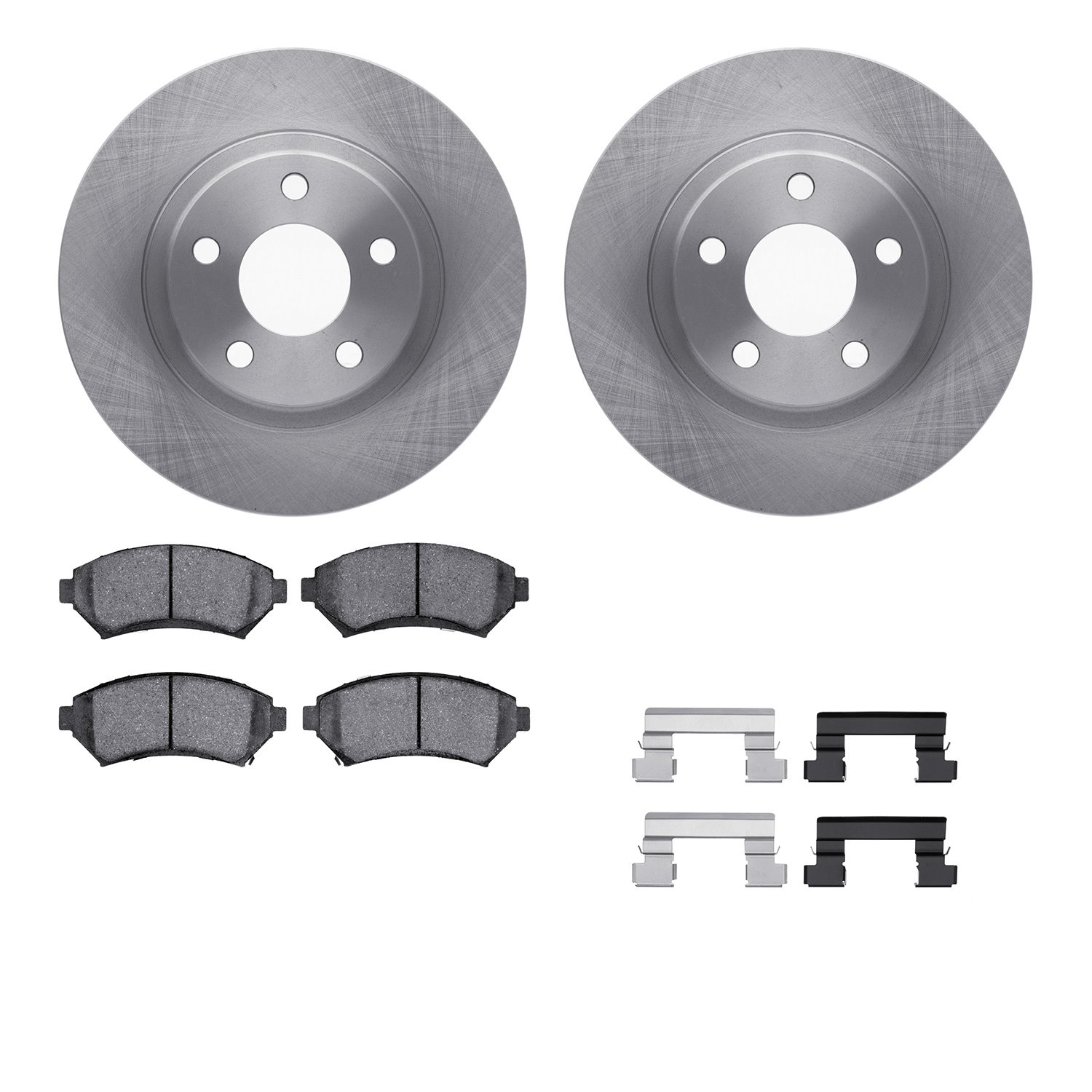6312-45012 Brake Rotors with 3000-Series Ceramic Brake Pads Kit with Hardware, 1997-2005 GM, Position: Front