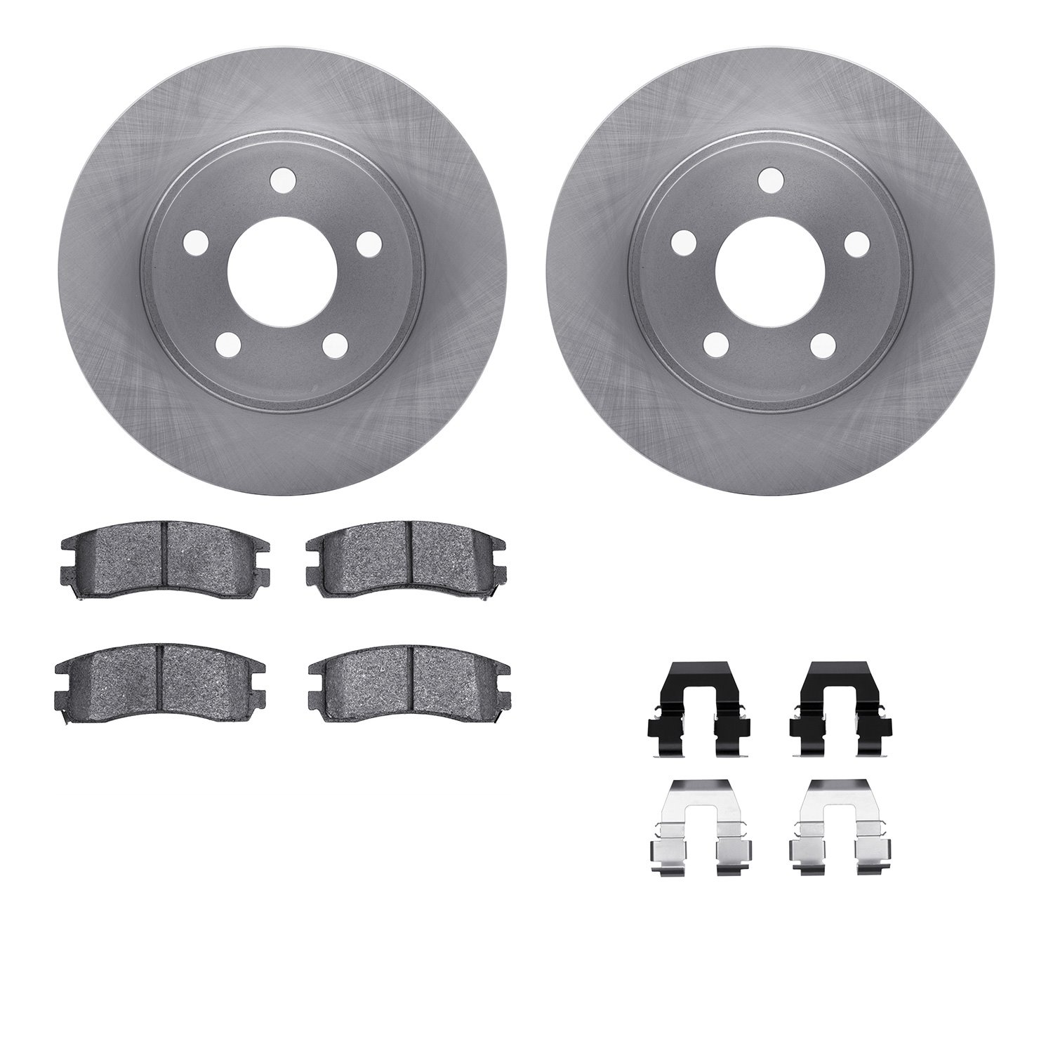 6312-45014 Brake Rotors with 3000-Series Ceramic Brake Pads Kit with Hardware, 2000-2005 GM, Position: Rear