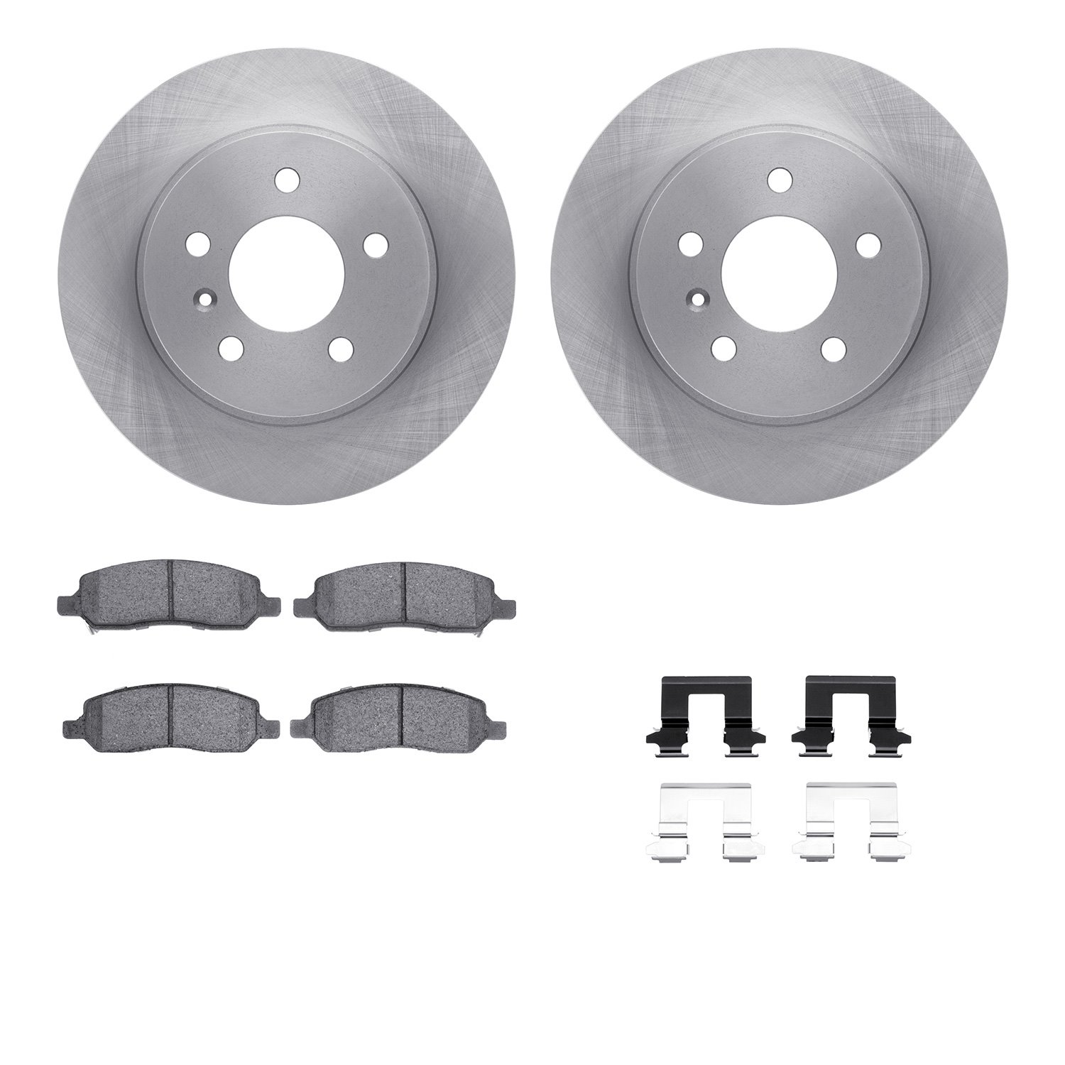 6312-45024 Brake Rotors with 3000-Series Ceramic Brake Pads Kit with Hardware, 2006-2011 GM, Position: Rear