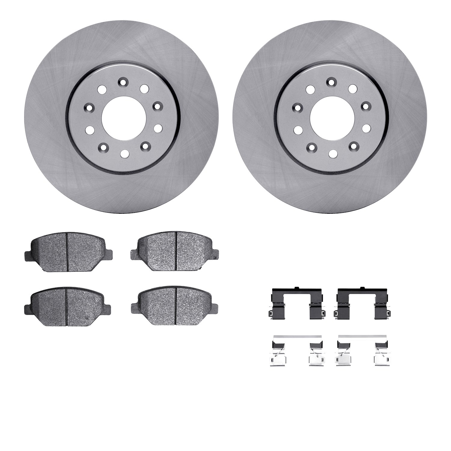 6312-45031 Brake Rotors with 3000-Series Ceramic Brake Pads Kit with Hardware, 2016-2020 GM, Position: Front