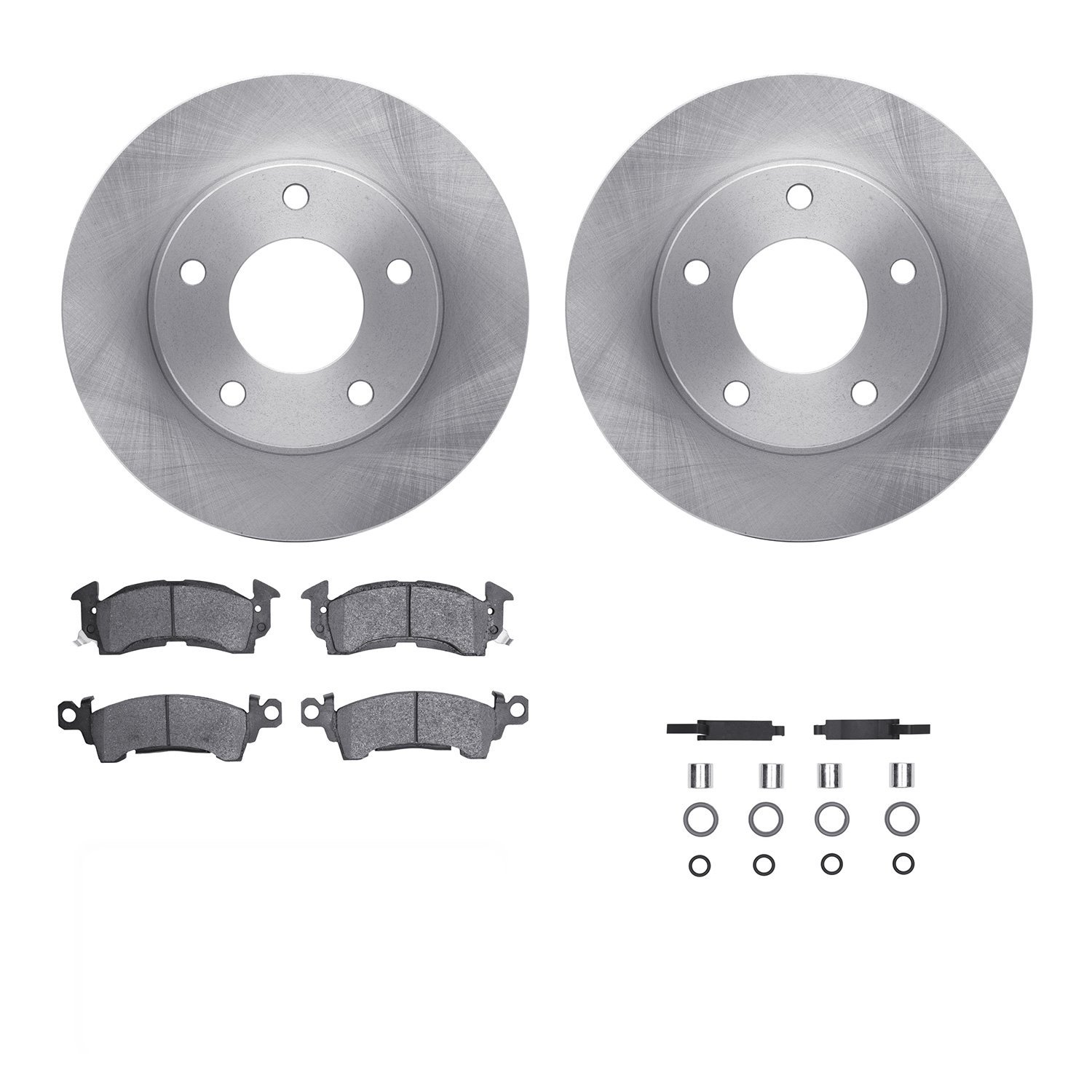 6312-46002 Brake Rotors with 3000-Series Ceramic Brake Pads Kit with Hardware, 1969-1978 GM, Position: Front