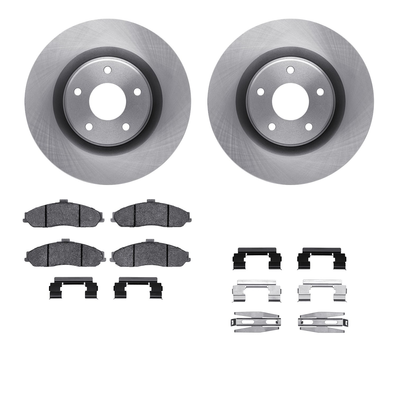 6312-46013 Brake Rotors with 3000-Series Ceramic Brake Pads Kit with Hardware, 2010-2013 GM, Position: Front