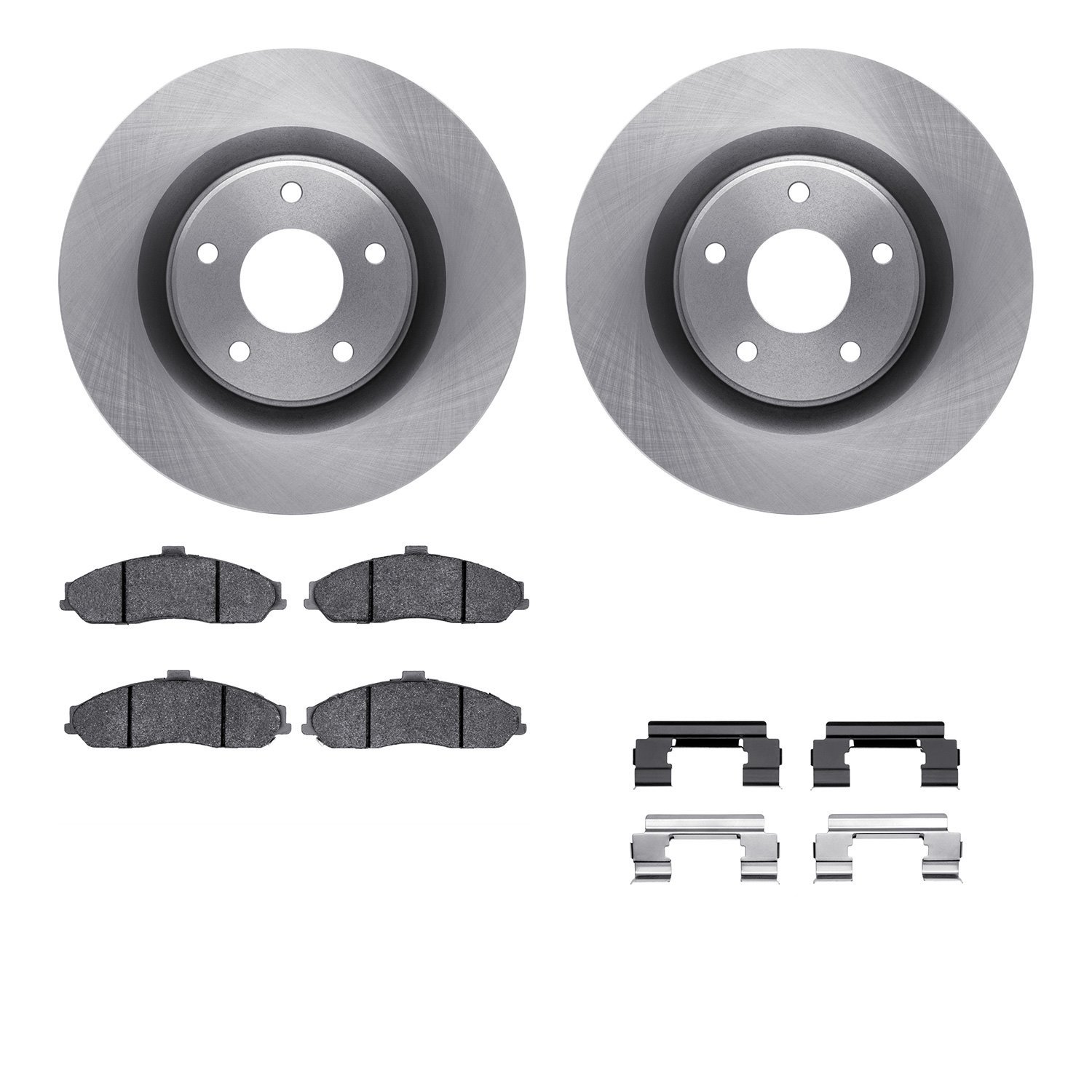 6312-46016 Brake Rotors with 3000-Series Ceramic Brake Pads Kit with Hardware, 2005-2009 GM, Position: Front
