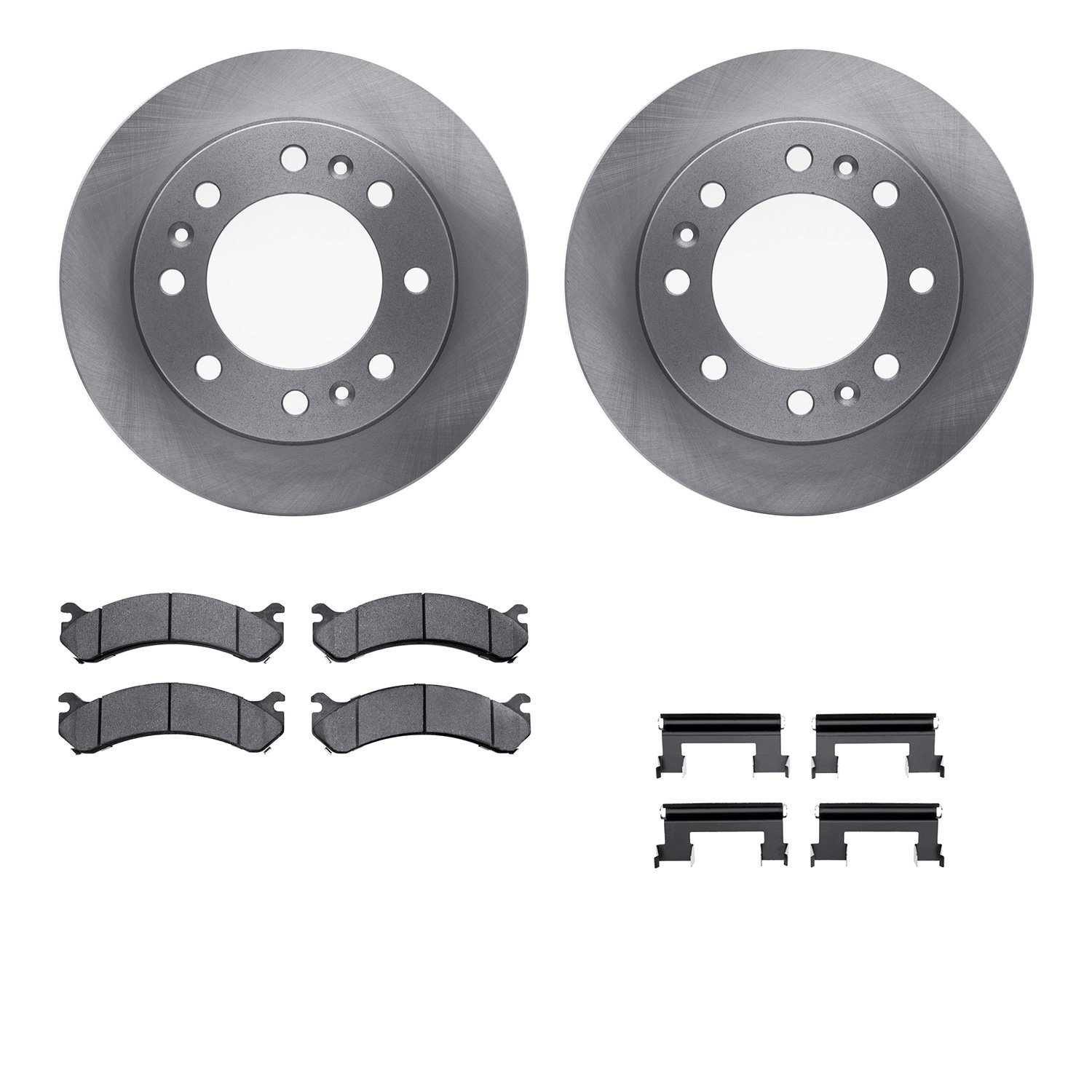 6312-46022 Brake Rotors with 3000-Series Ceramic Brake Pads Kit with Hardware, 2006-2011 GM, Position: Front