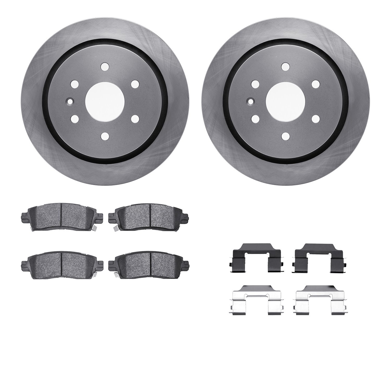 6312-46024 Brake Rotors with 3000-Series Ceramic Brake Pads Kit with Hardware, 2013-2019 GM, Position: Rear