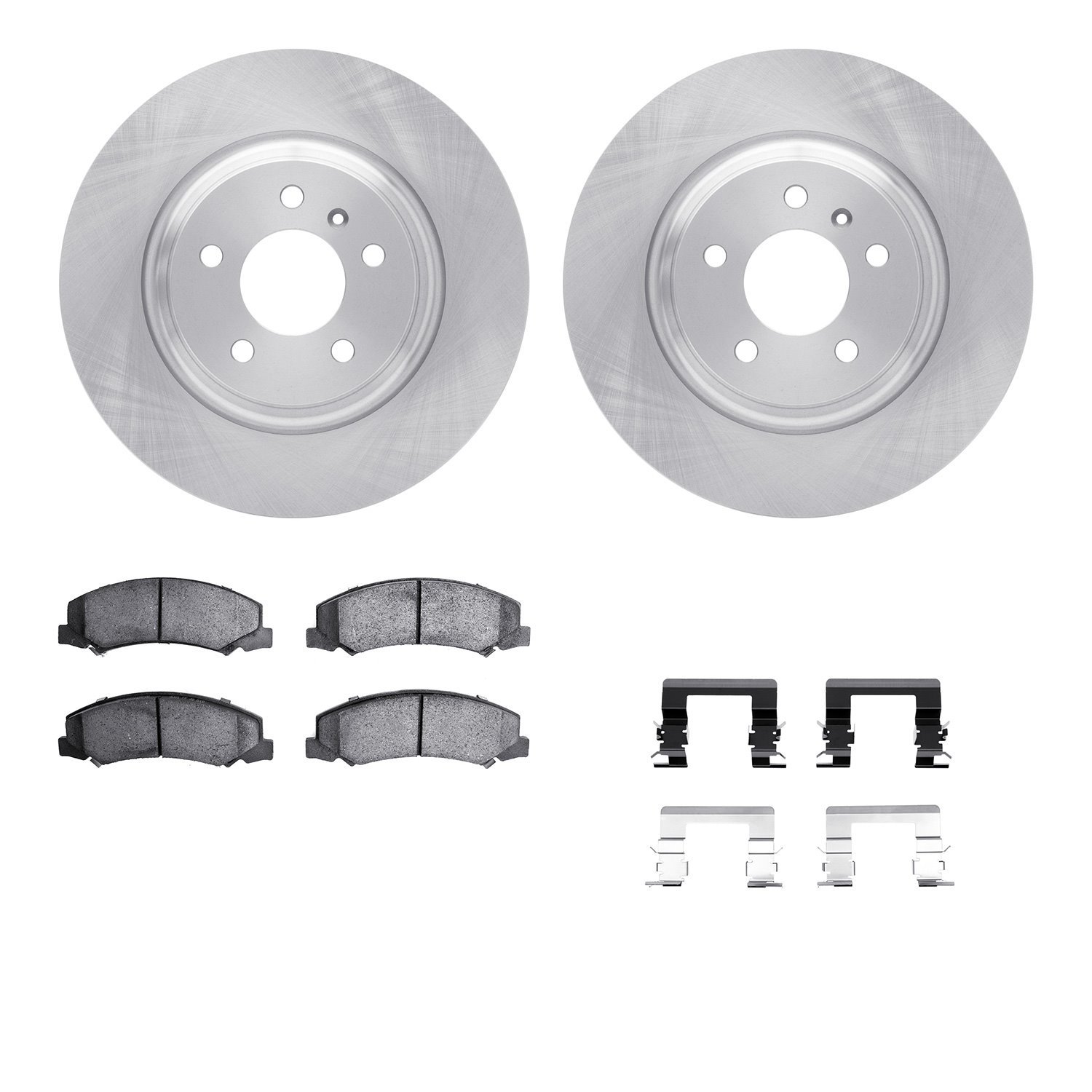 6312-46043 Brake Rotors with 3000-Series Ceramic Brake Pads Kit with Hardware, 2006-2016 GM, Position: Front