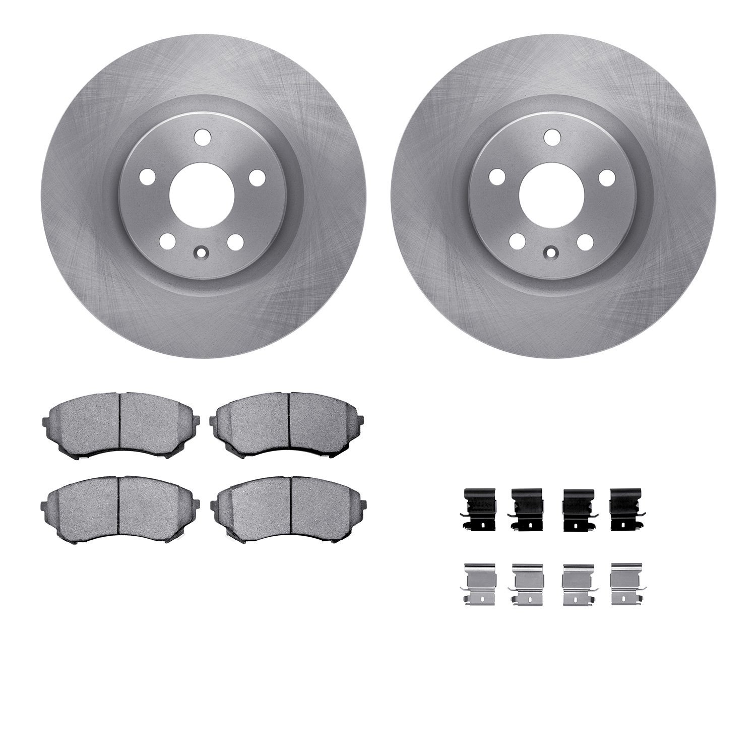 6312-46044 Brake Rotors with 3000-Series Ceramic Brake Pads Kit with Hardware, 2008-2014 GM, Position: Front