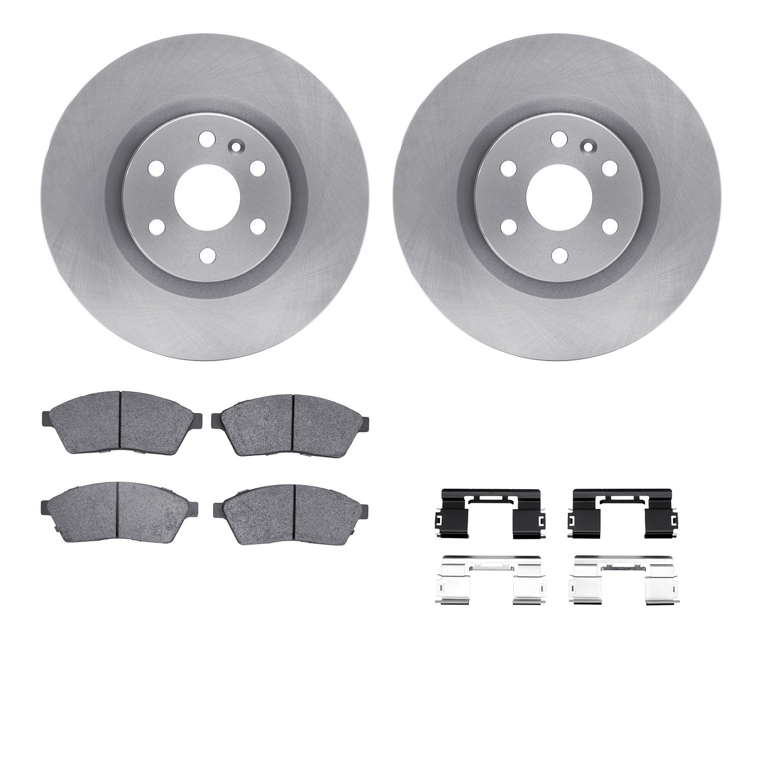 6312-46053 Brake Rotors with 3000-Series Ceramic Brake Pads Kit with Hardware, 2010-2016 GM, Position: Front