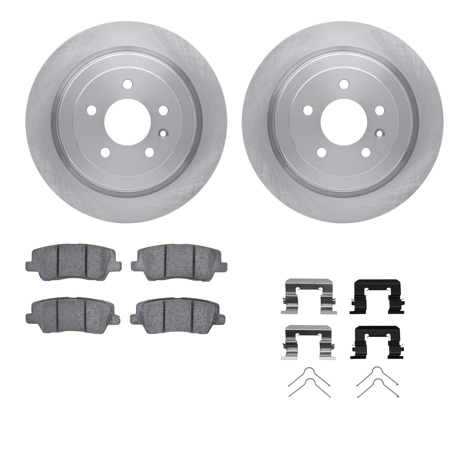 6312-46060 Brake Rotors with 3000-Series Ceramic Brake Pads Kit with Hardware, 2013-2019 GM, Position: Rear