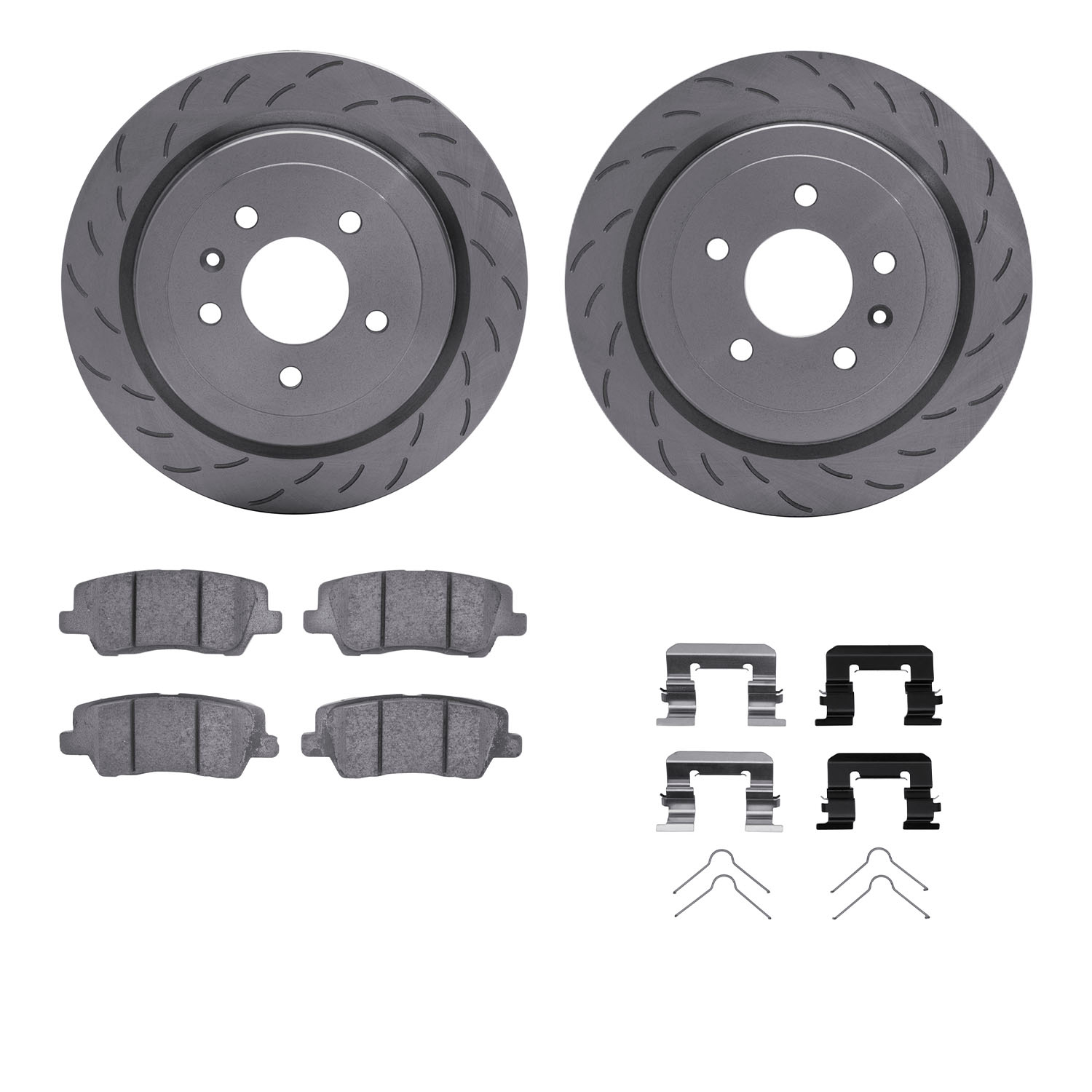 6312-46062 Brake Rotors with 3000-Series Ceramic Brake Pads Kit with Hardware, 2016-2019 GM, Position: Rear