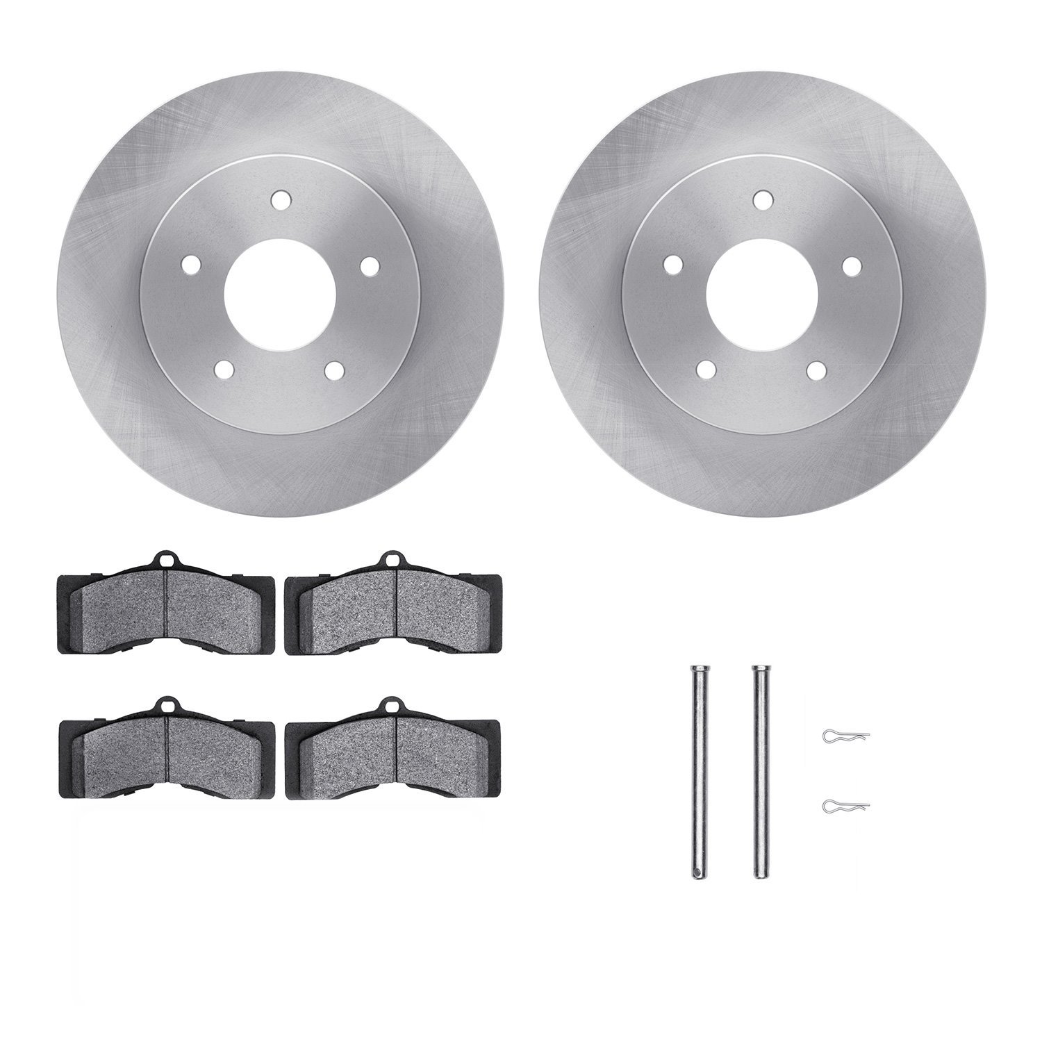 6312-47003 Brake Rotors with 3000-Series Ceramic Brake Pads Kit with Hardware, 1963-1982 GM, Position: Front