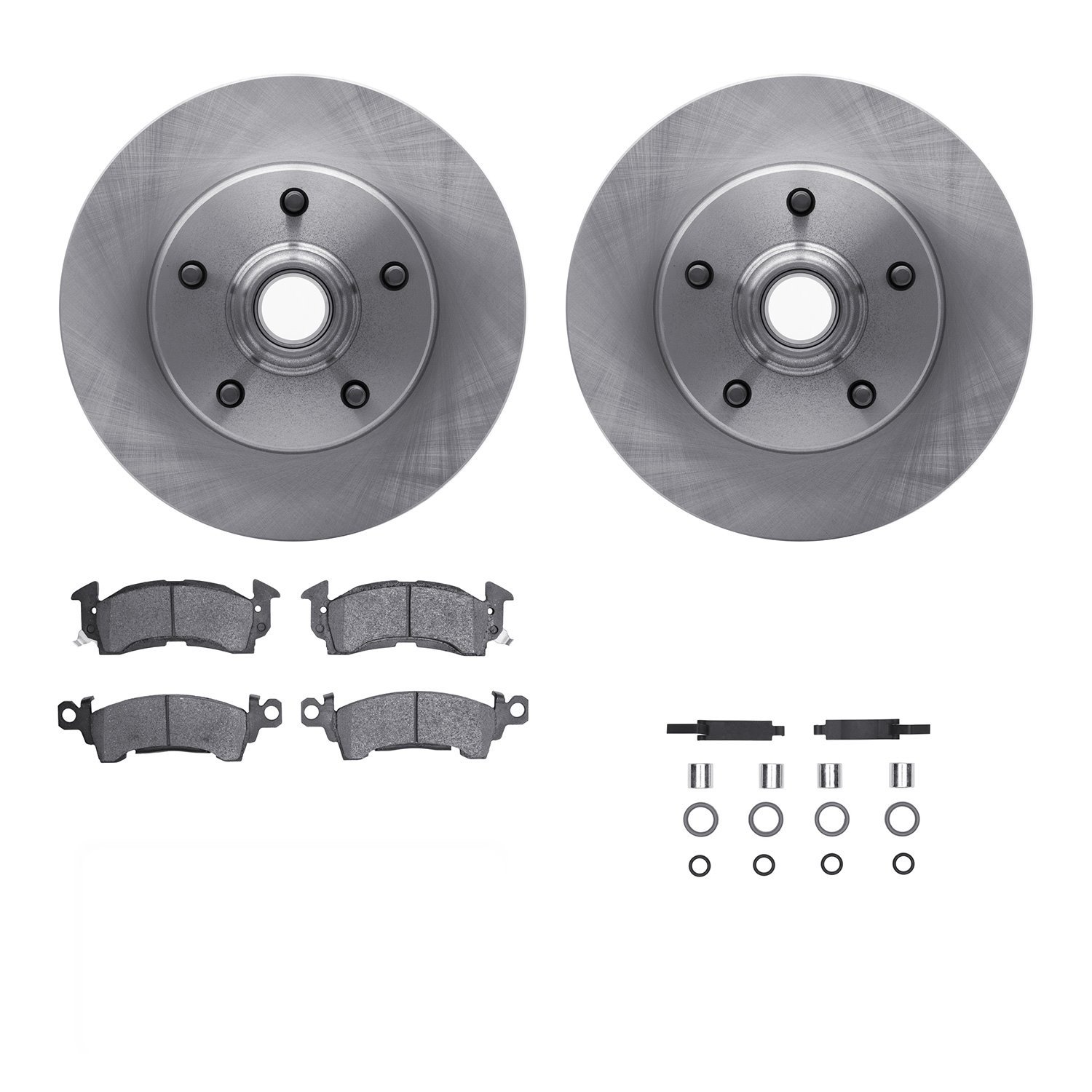 6312-47004 Brake Rotors with 3000-Series Ceramic Brake Pads Kit with Hardware, 1969-1974 GM, Position: Front