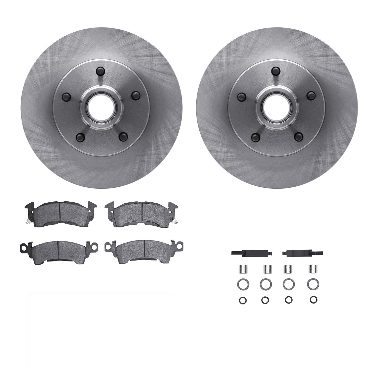 6312-47007 Brake Rotors with 3000-Series Ceramic Brake Pads Kit with Hardware, 1978-1990 GM, Position: Front