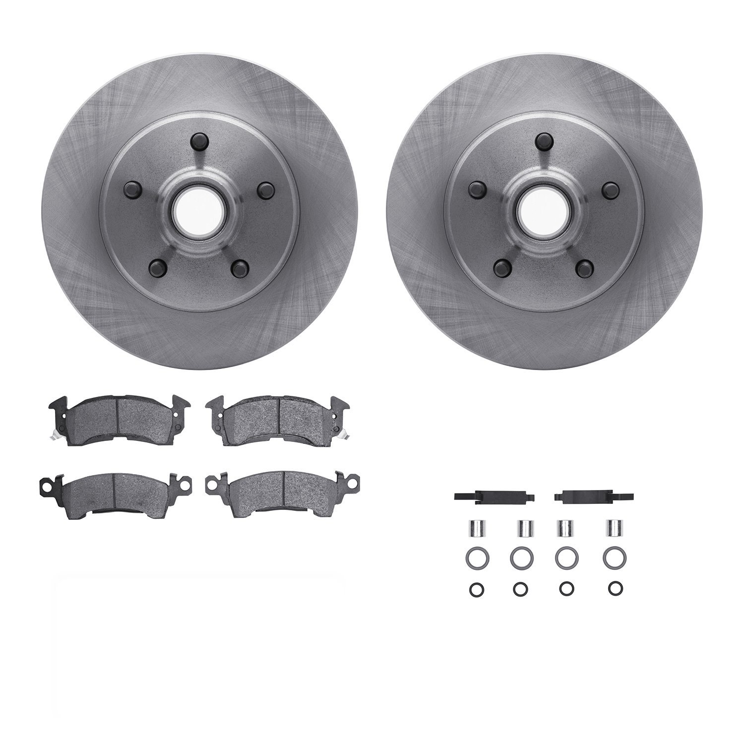 6312-47008 Brake Rotors with 3000-Series Ceramic Brake Pads Kit with Hardware, 1977-1995 GM, Position: Front