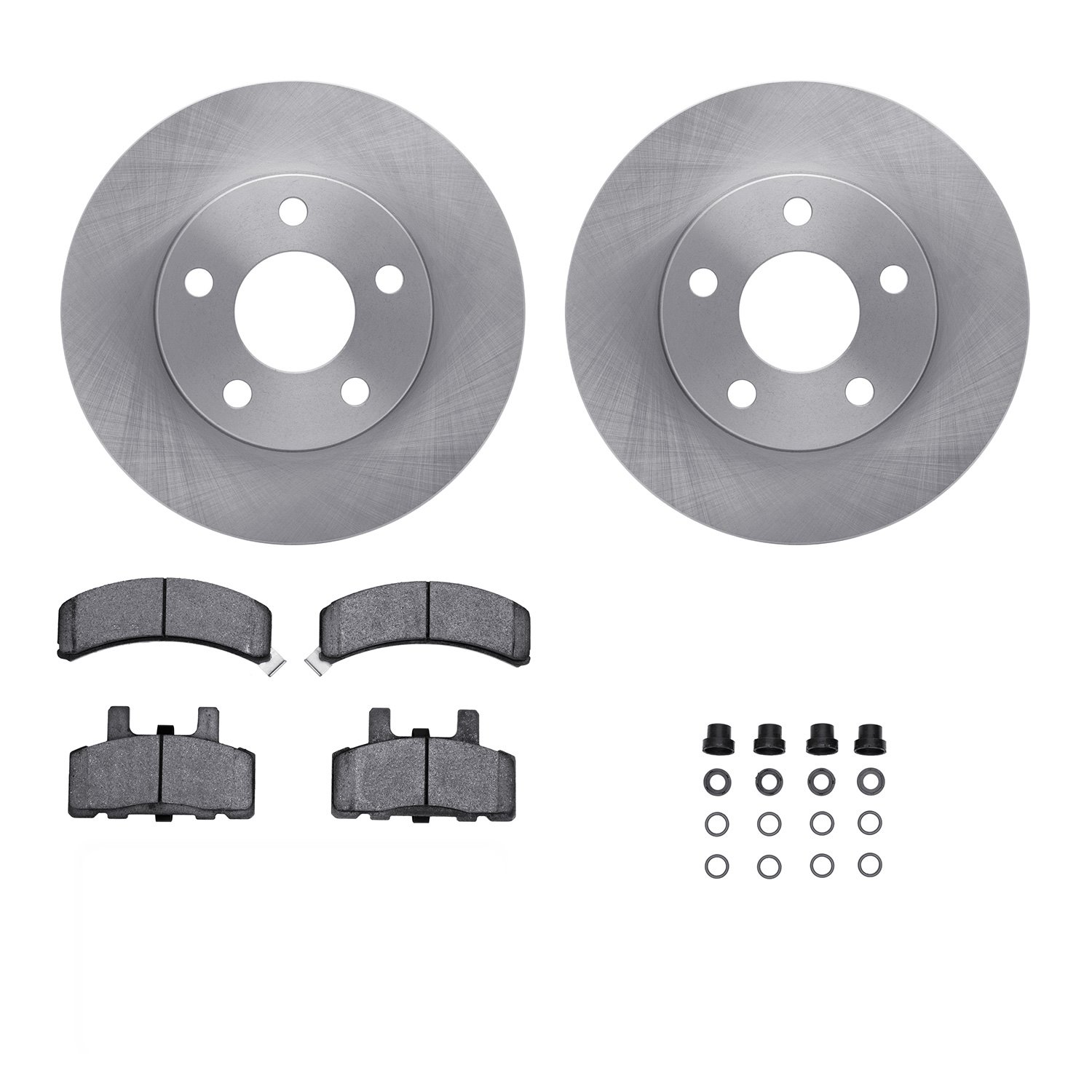 6312-47027 Brake Rotors with 3000-Series Ceramic Brake Pads Kit with Hardware, 1990-1993 GM, Position: Front
