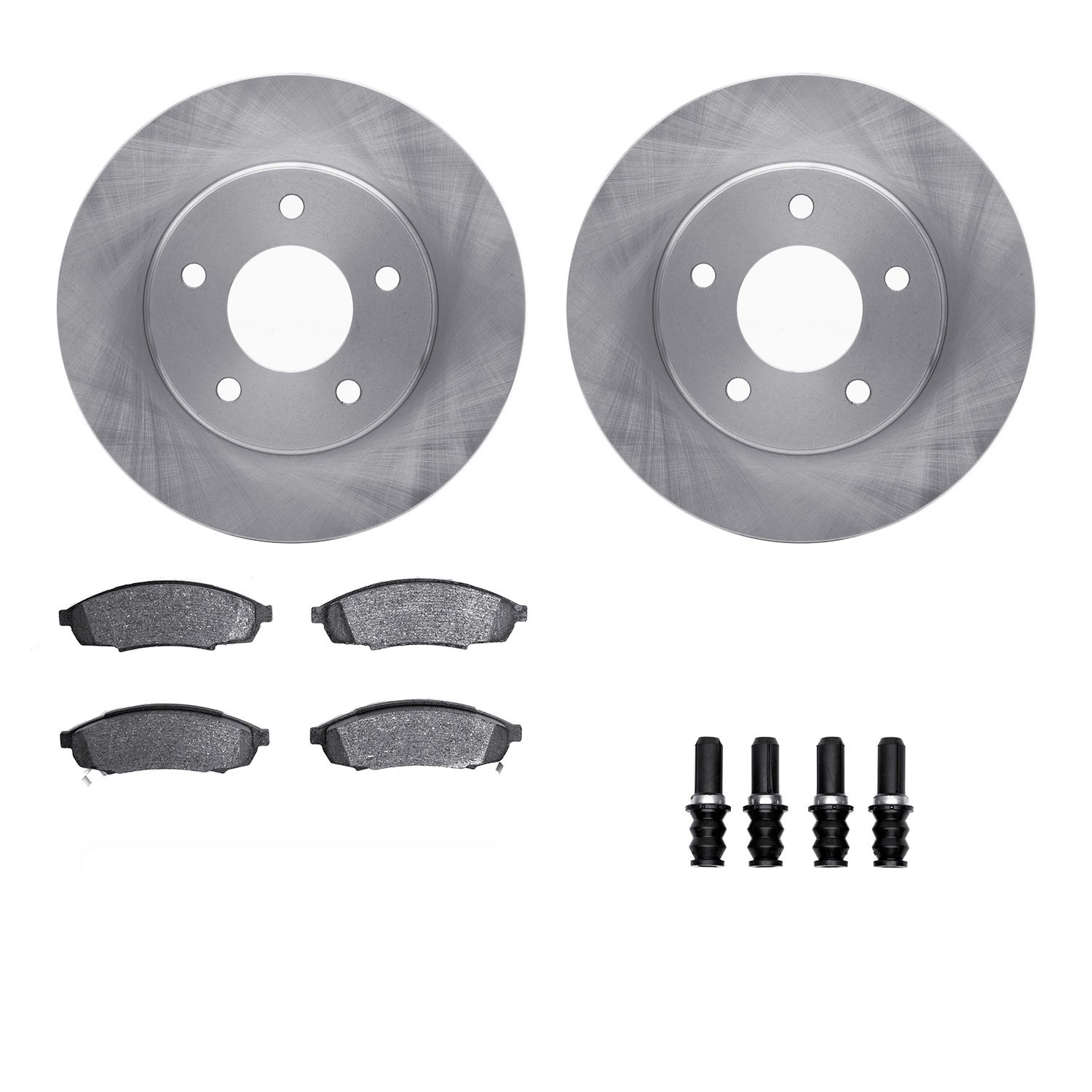 6312-47028 Brake Rotors with 3000-Series Ceramic Brake Pads Kit with Hardware, 1988-1996 GM, Position: Front
