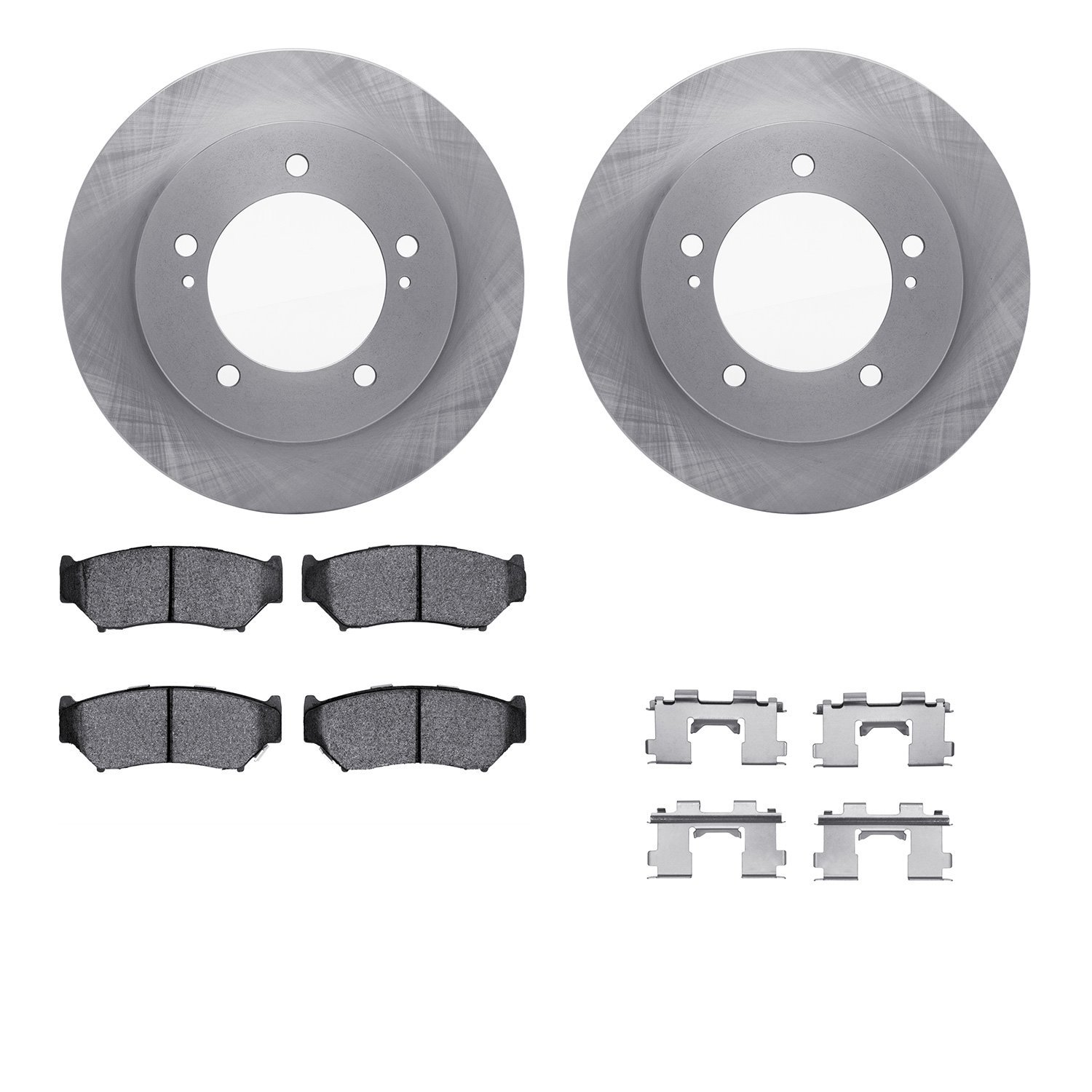 6312-47038 Brake Rotors with 3000-Series Ceramic Brake Pads Kit with Hardware, 1991-1998 GM, Position: Front