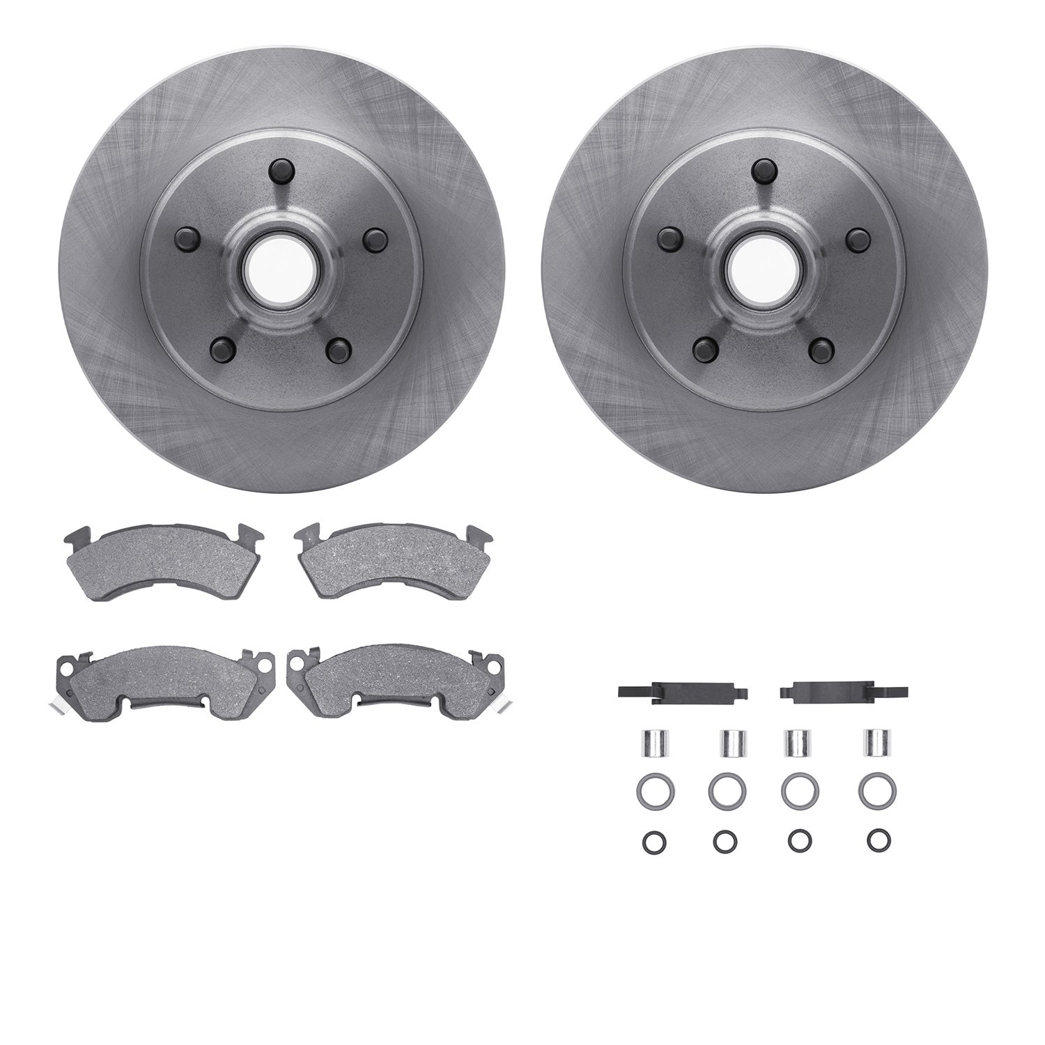 6312-47040 Brake Rotors with 3000-Series Ceramic Brake Pads Kit with Hardware, 1990-1990 GM, Position: Front