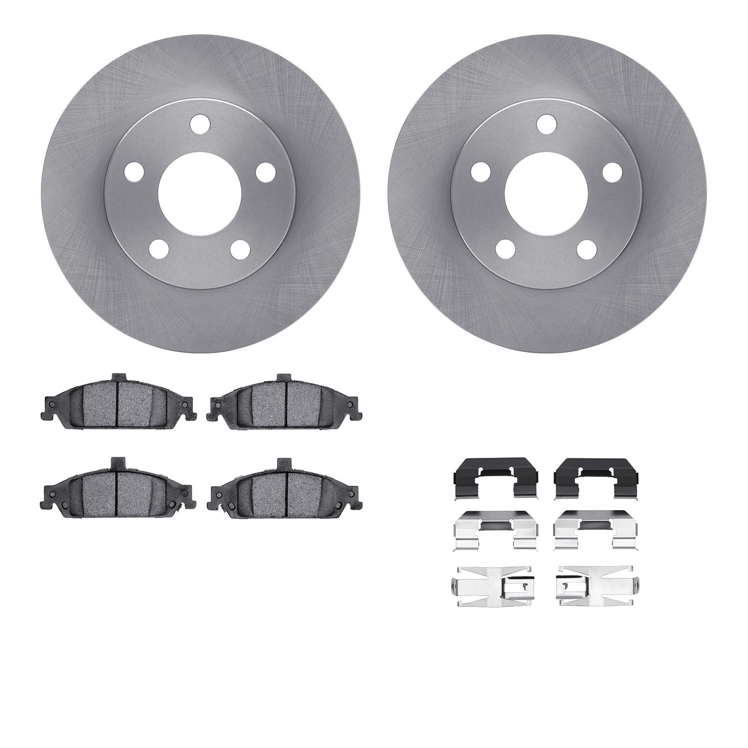 6312-47044 Brake Rotors with 3000-Series Ceramic Brake Pads Kit with Hardware, 1997-2005 GM, Position: Front