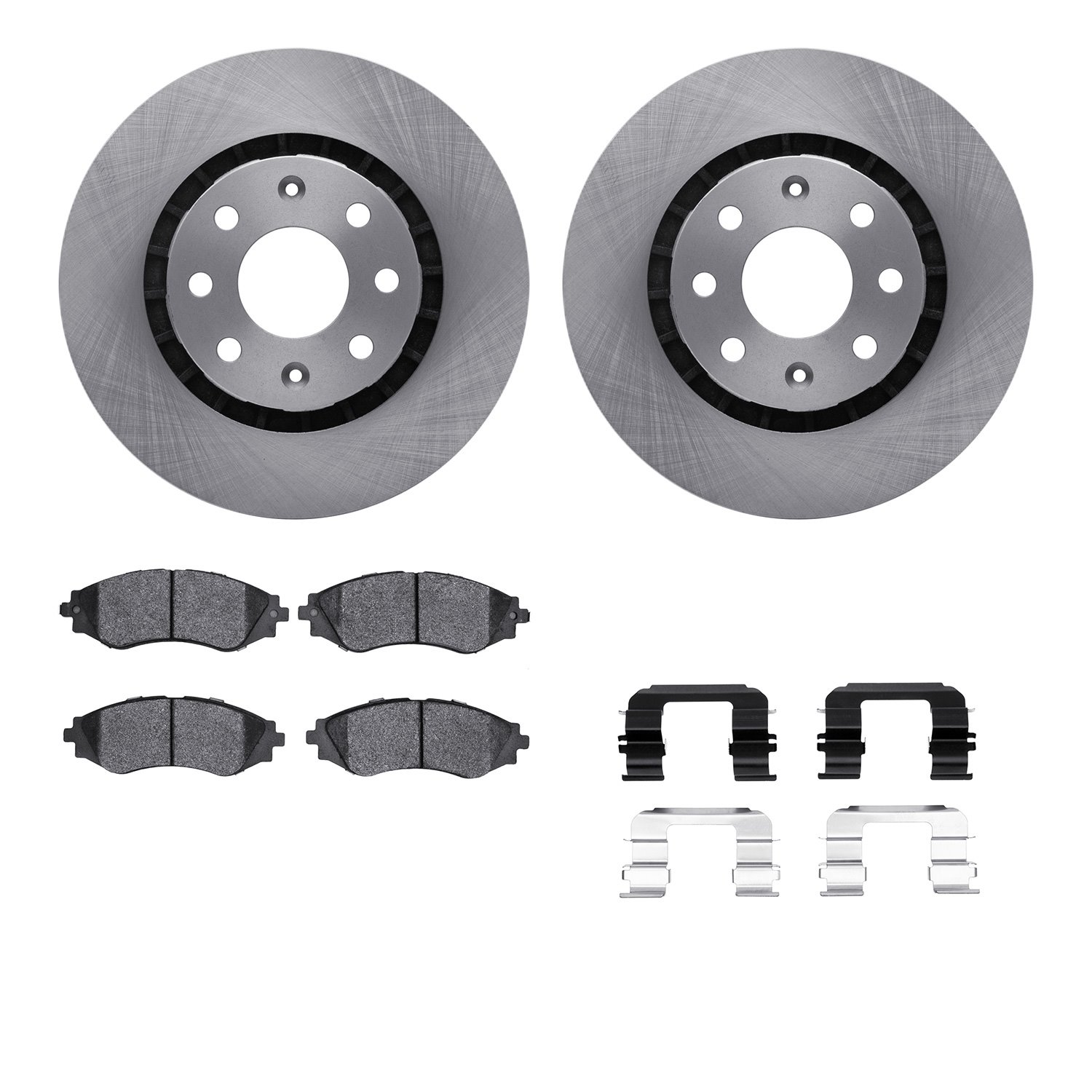 6312-47045 Brake Rotors with 3000-Series Ceramic Brake Pads Kit with Hardware, 2004-2017 GM, Position: Front
